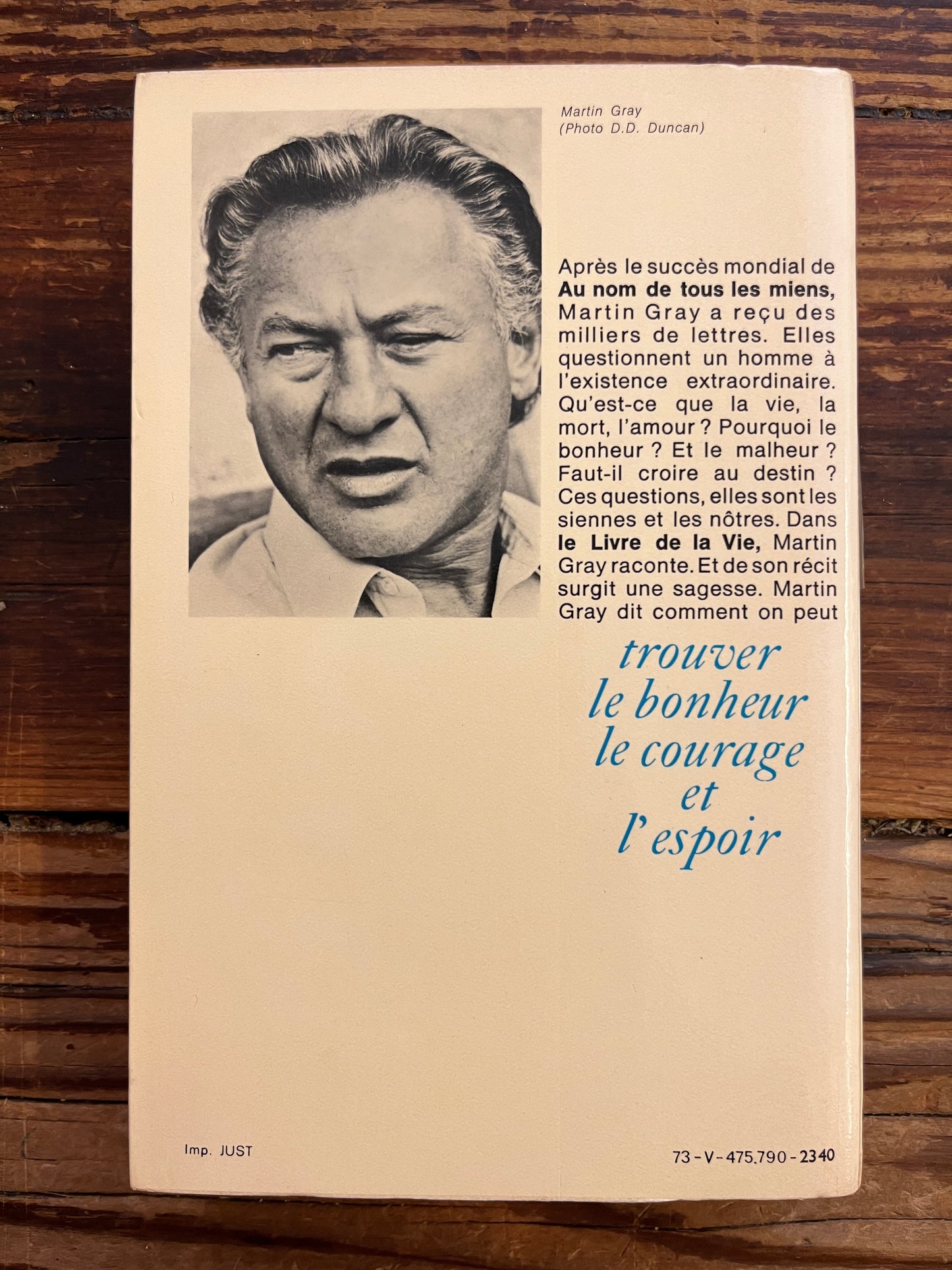 Le livre de la vie, Martin Gray