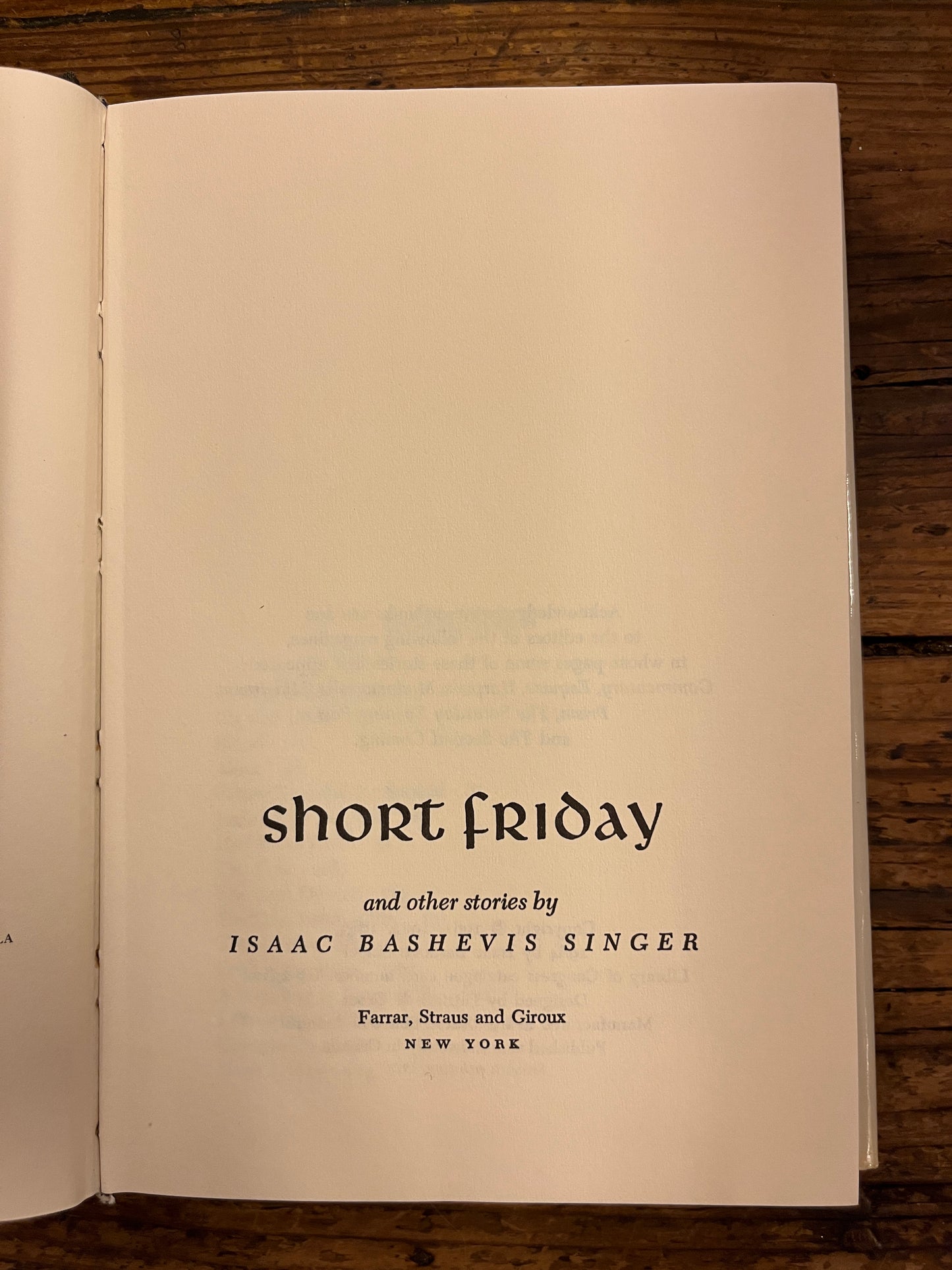 Short Friday, Isaac Bashevis Singer