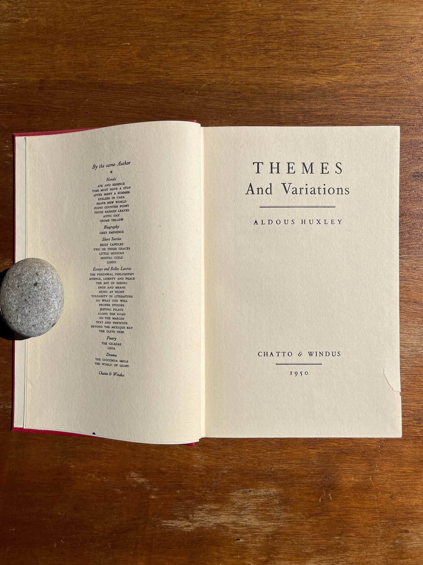 Themes & Variations, Aldous Huxley, First Edition 1950