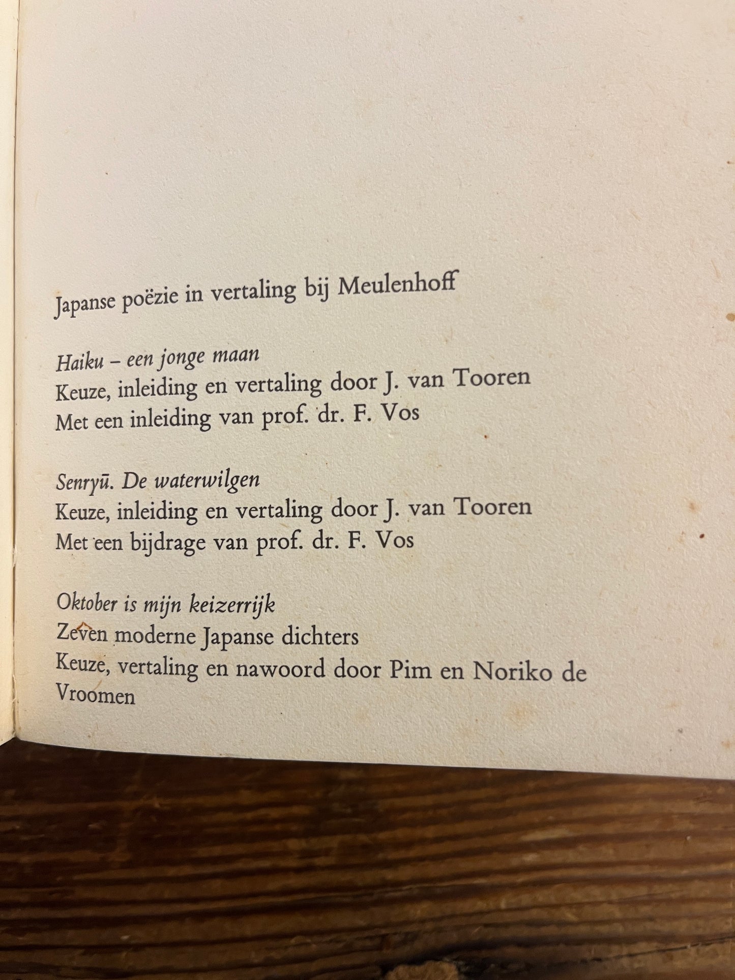 Haiku, een jonge maan, J. Van Tooren