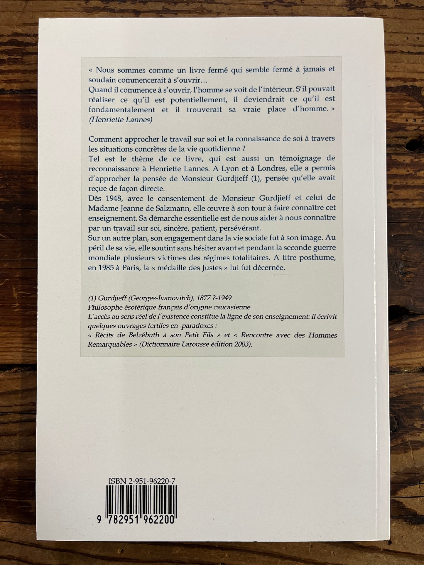 Retour à maintenant, itinéraire d’Henriette Lannes, élève de G.I. Gurdjieff