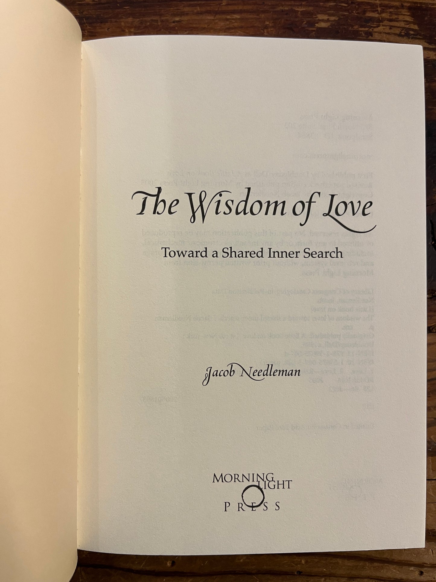 The wisdom of love, Jacob Needleman
