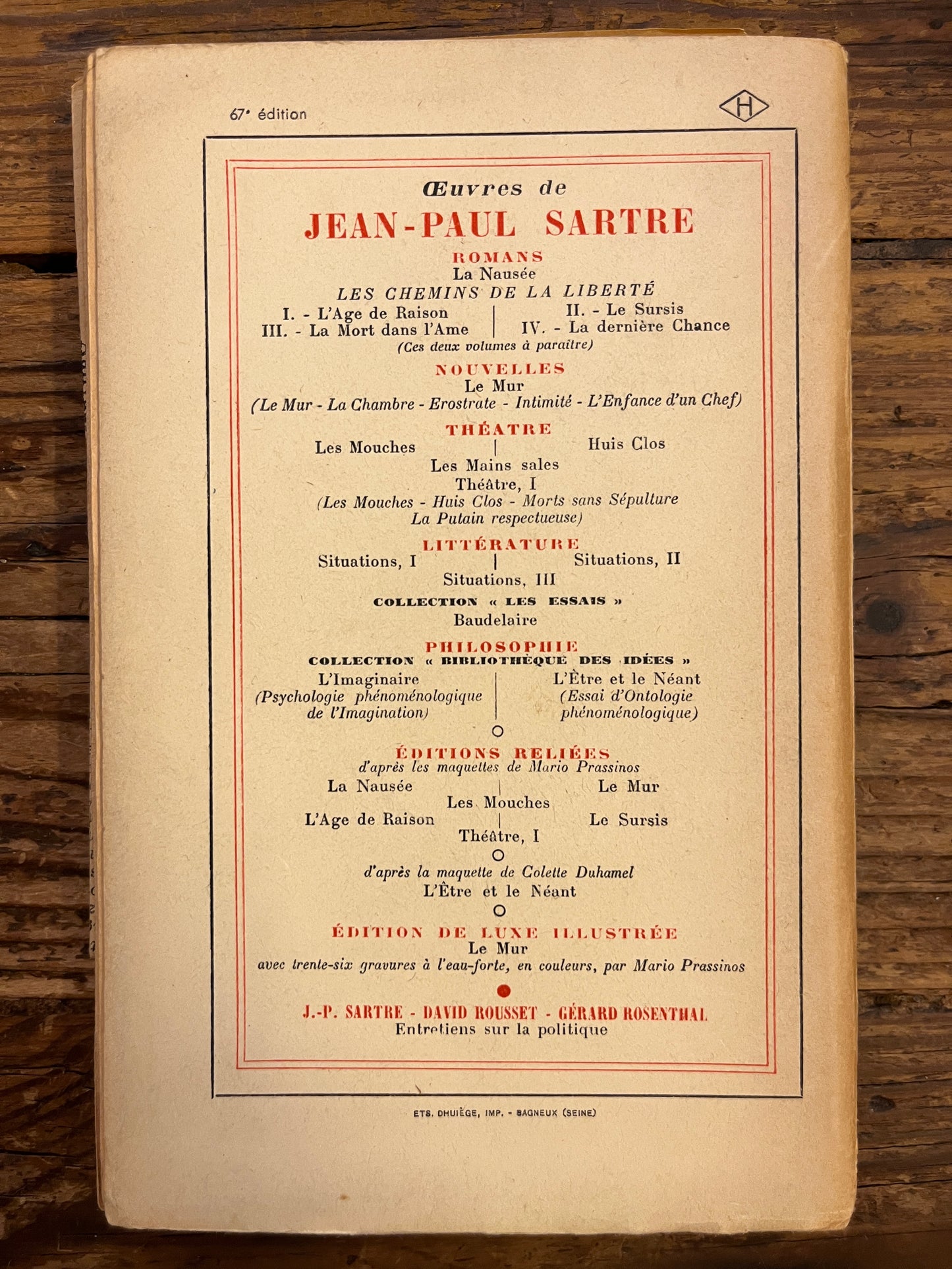 Théatre, Jean-Paul Sartre