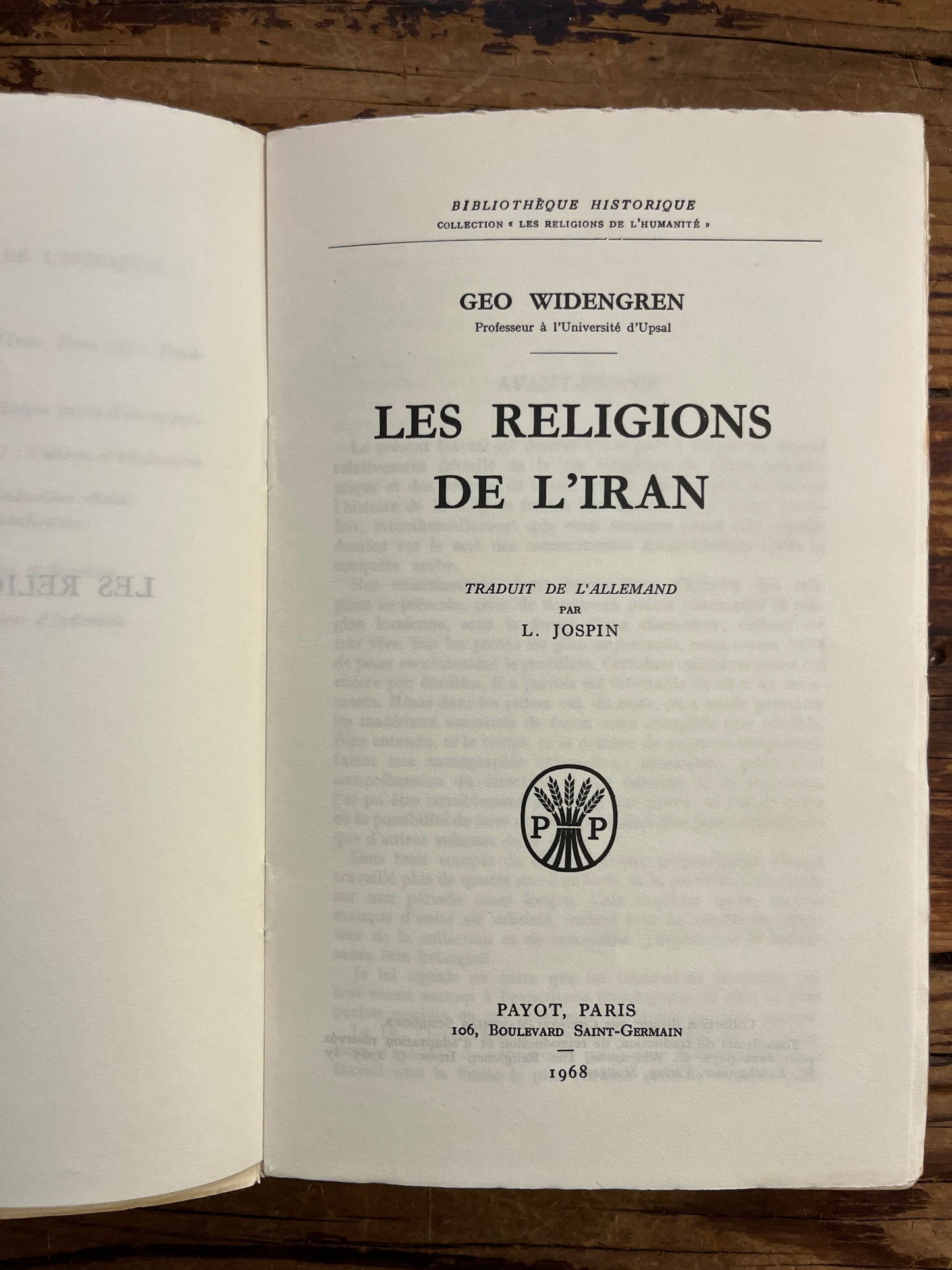 Les religions de l’Iran, Geo Widengren