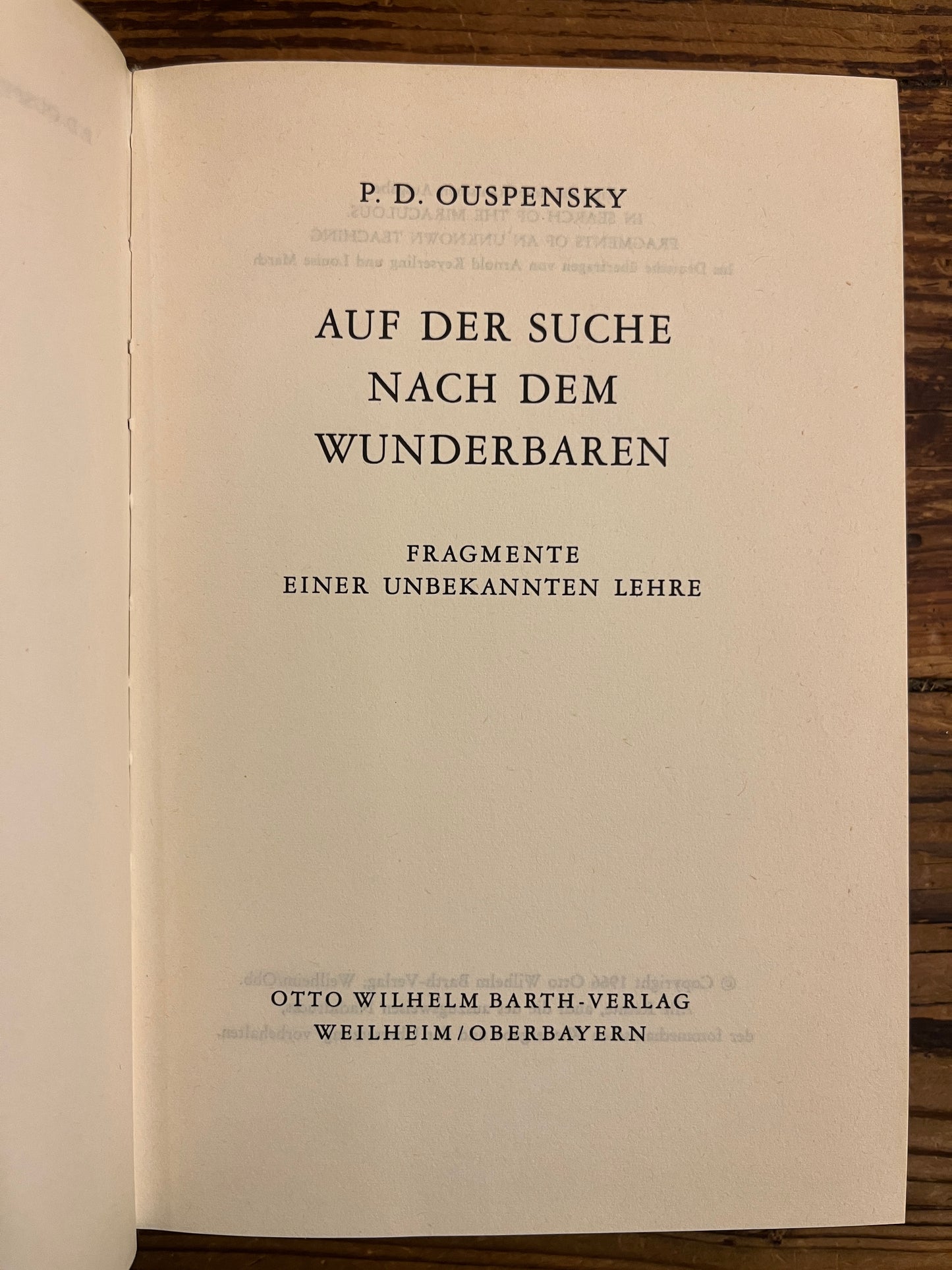 Auf der suche nach dem wunderbaren, P.D. Ouspensky