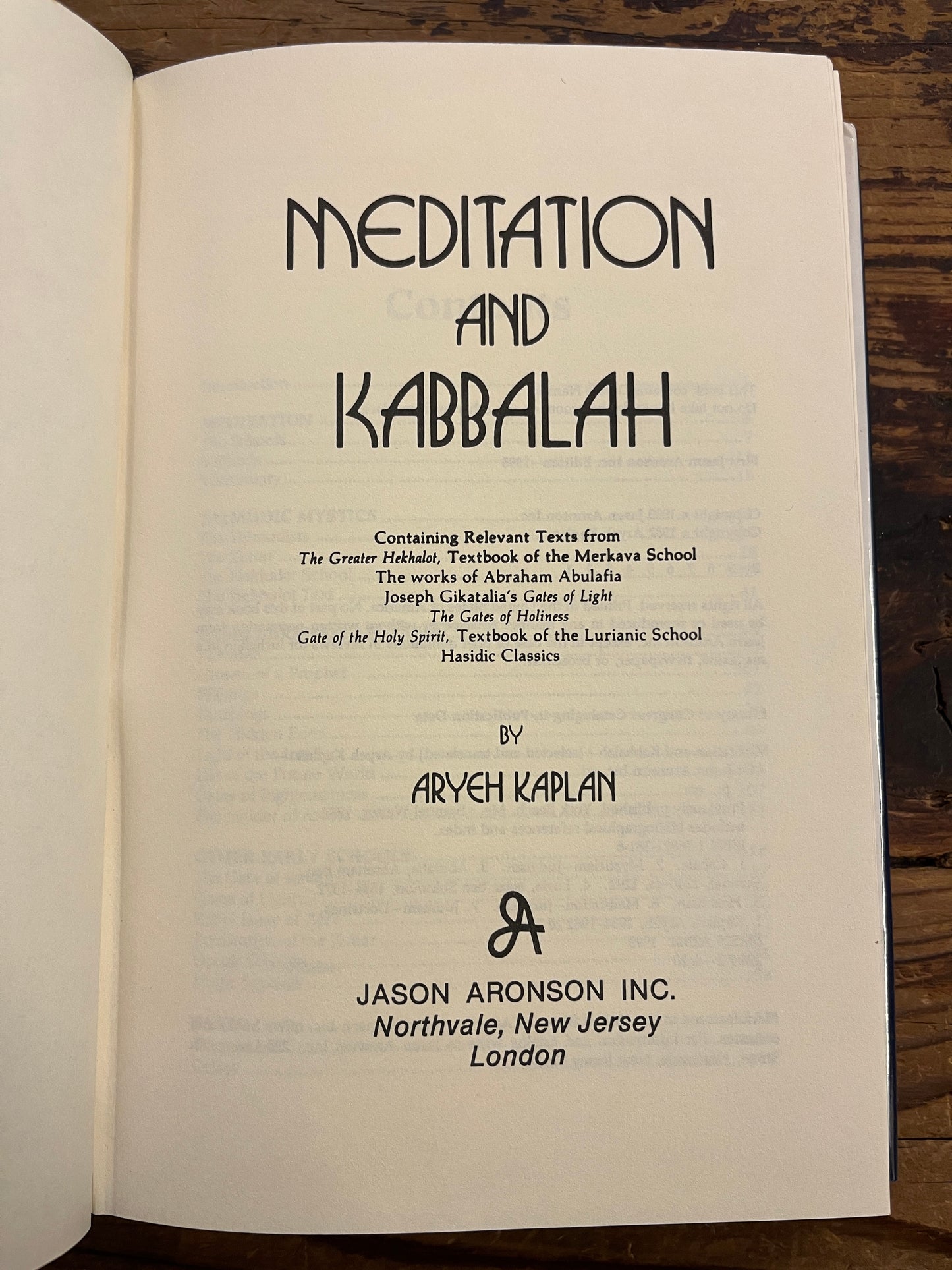 Meditation and Kabbalah, Aryeh Kaplan