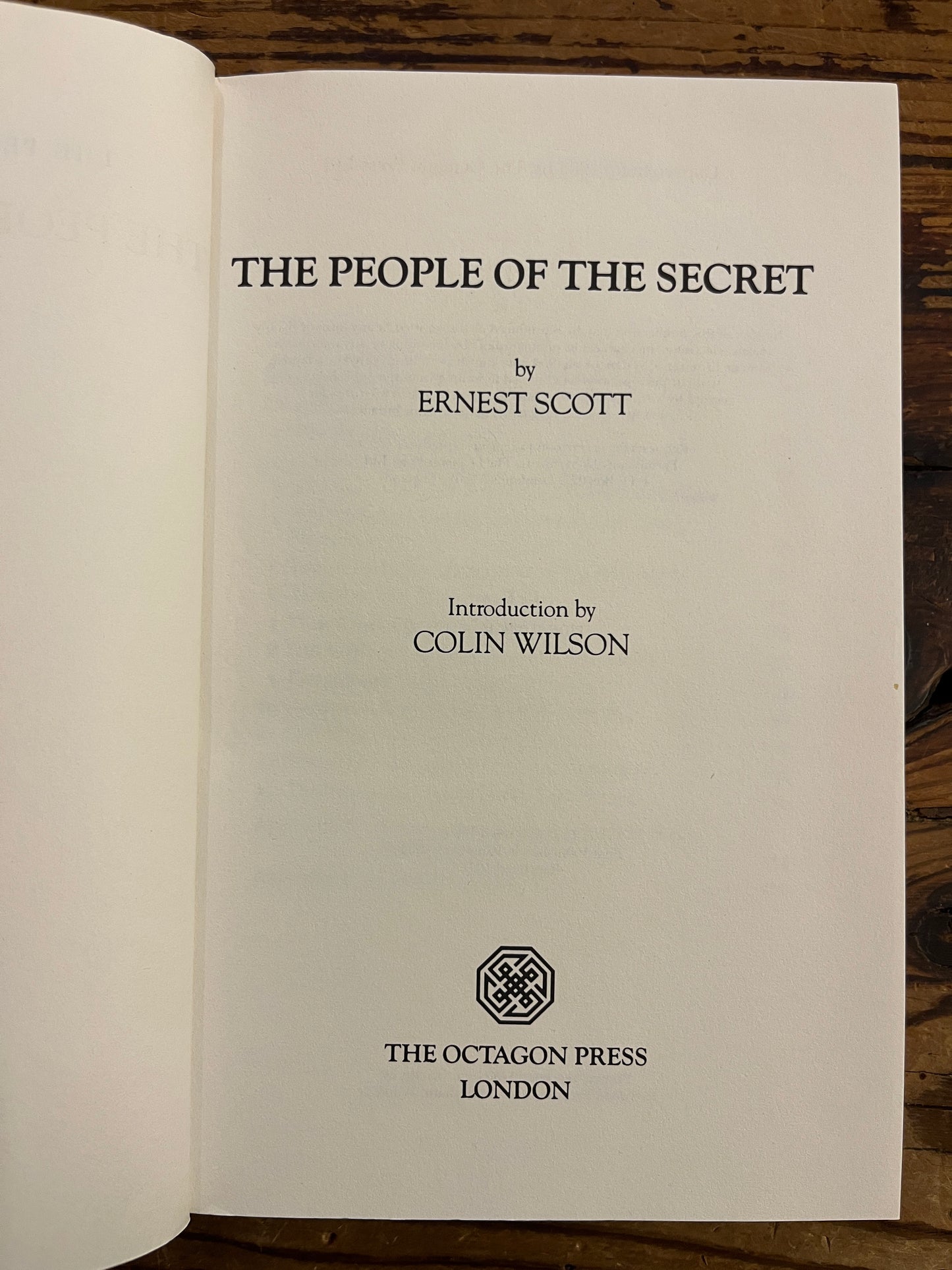 The People of the Secret, Ernest Scott