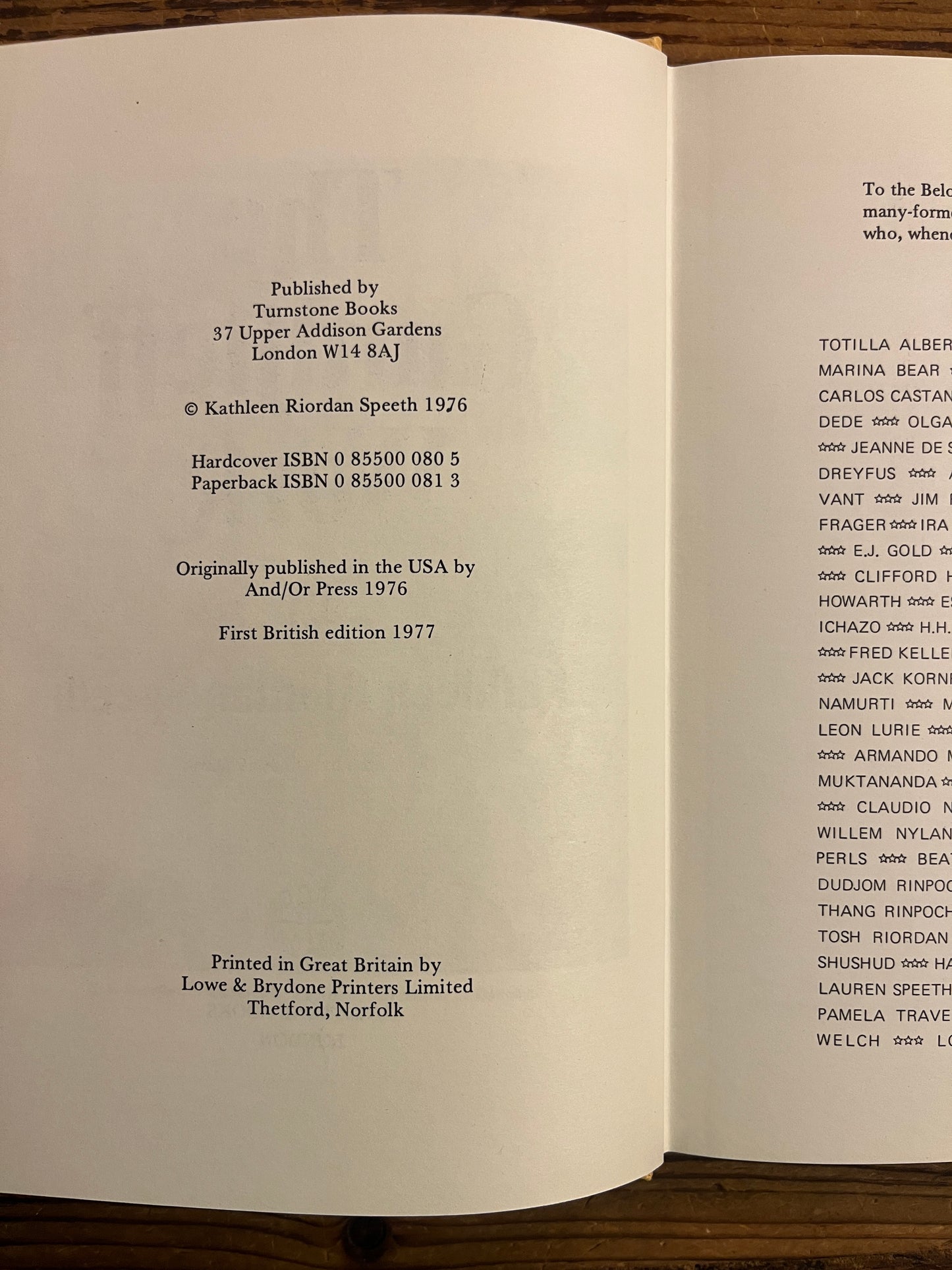 The Gurdjieff Work, Kathleen Riordan Speeth