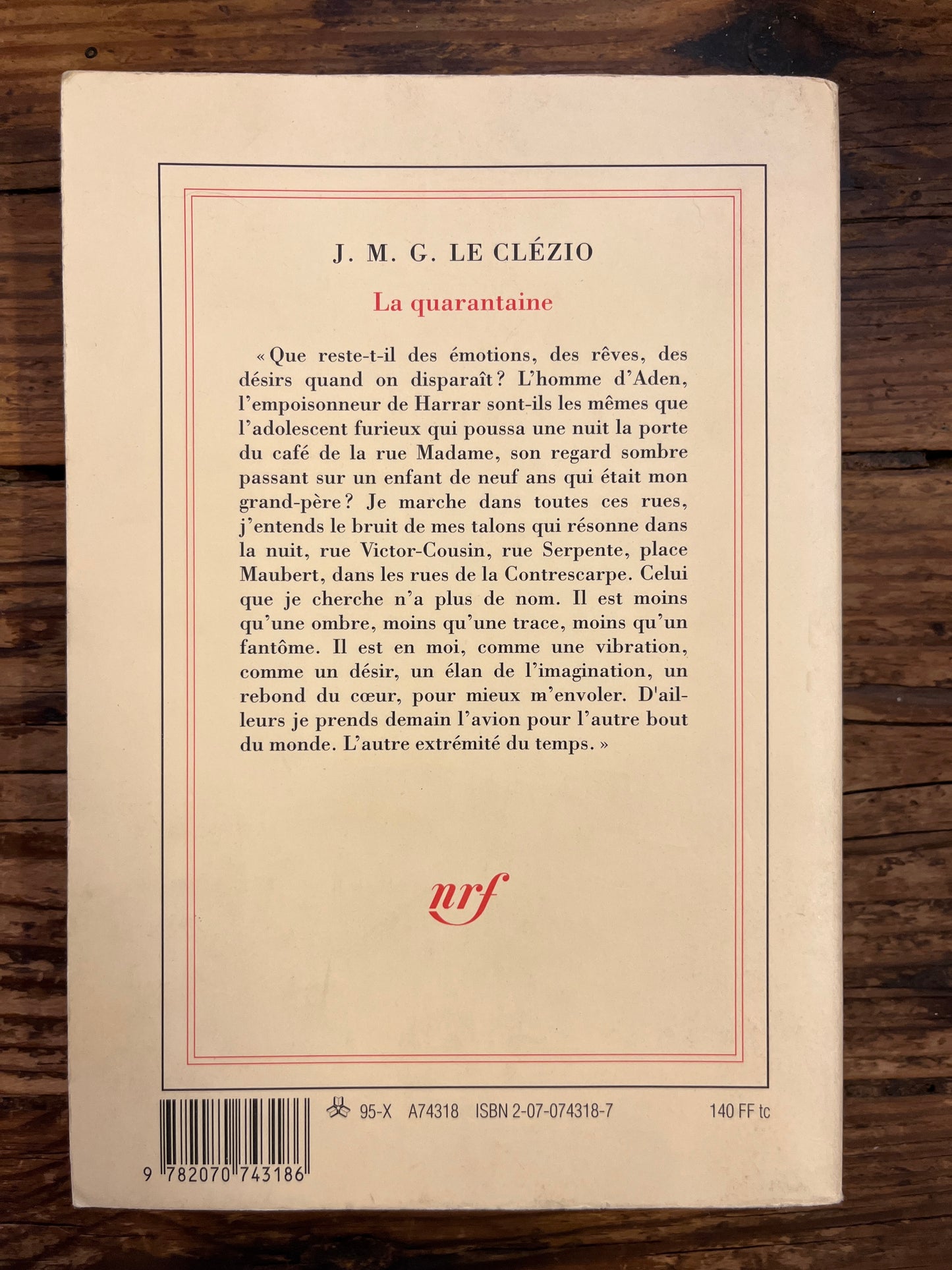 La quarantaine, JMG Le Clézio