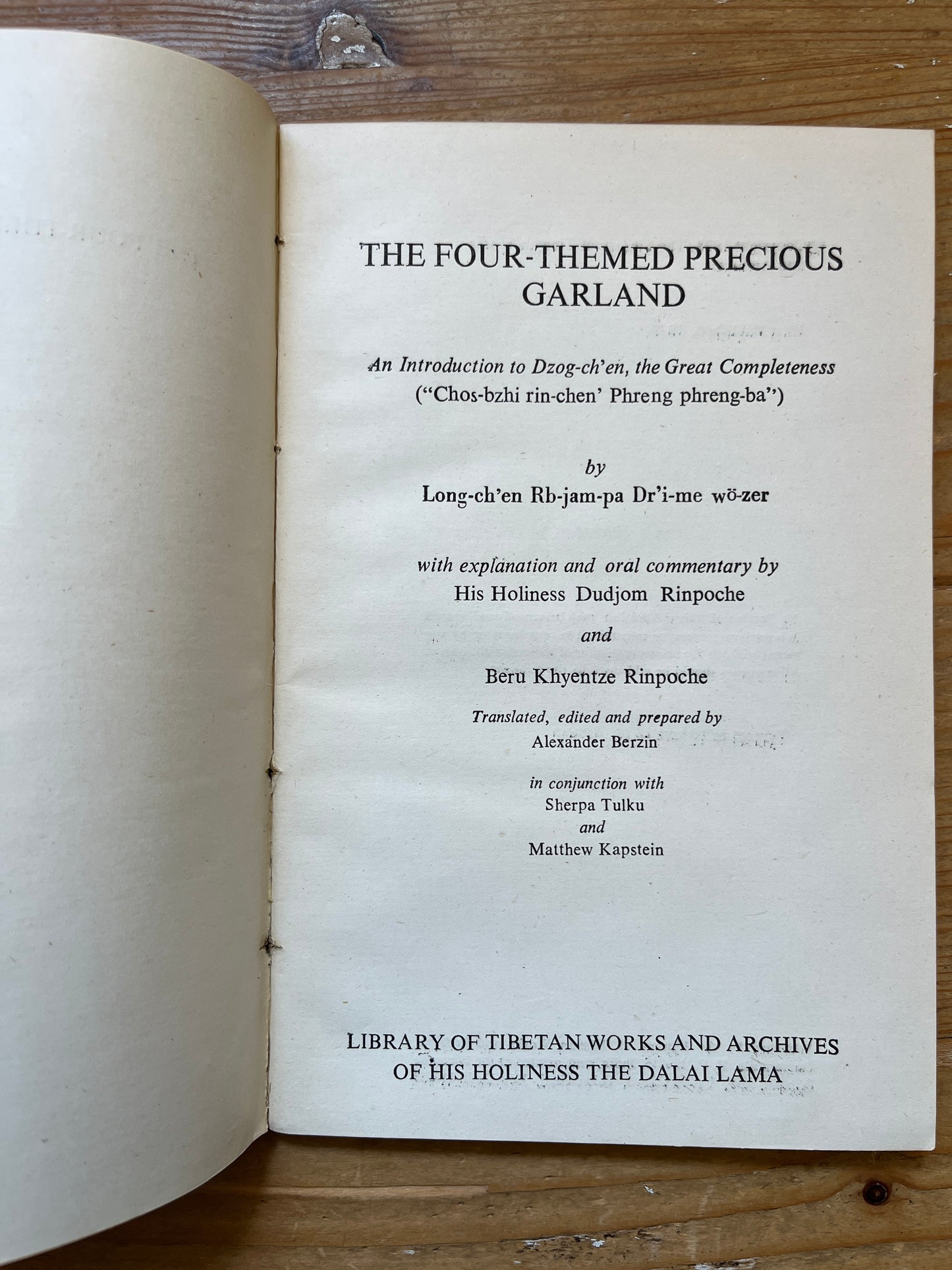 An introduction to Dzog-ch'en, the great Completeness, The four-themes precious garland