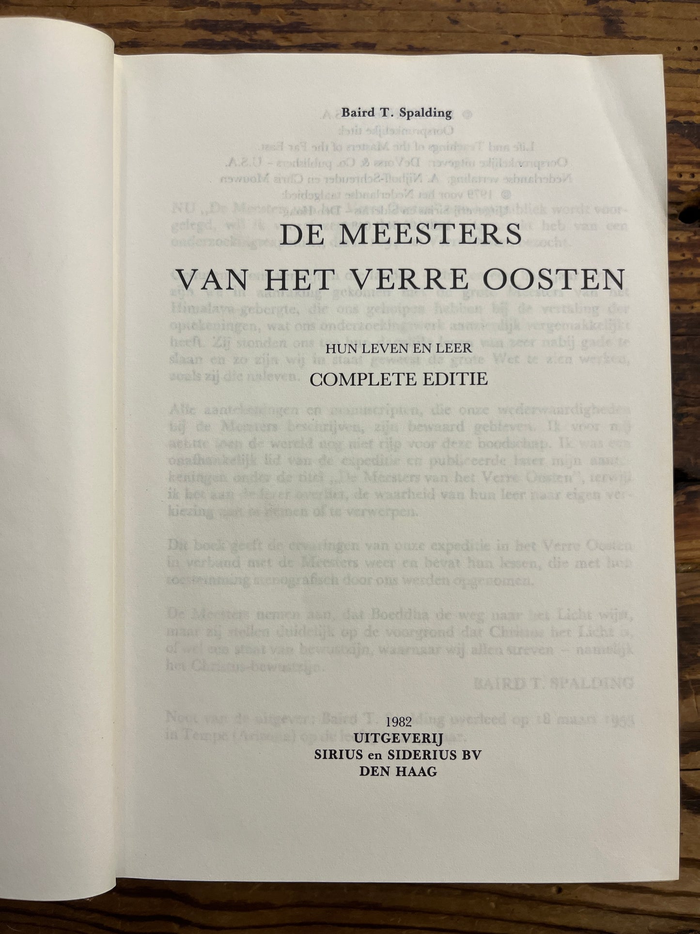 Meester van het verre Oosten, Baird T. Spalding