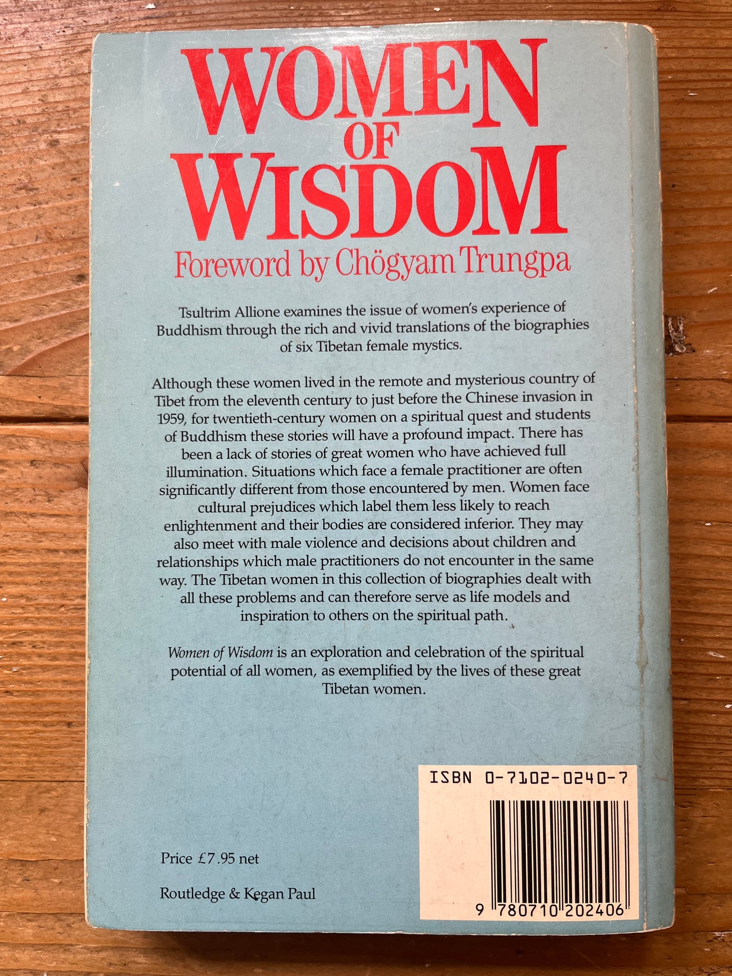 Women of wisdom, Tsultrim Allione