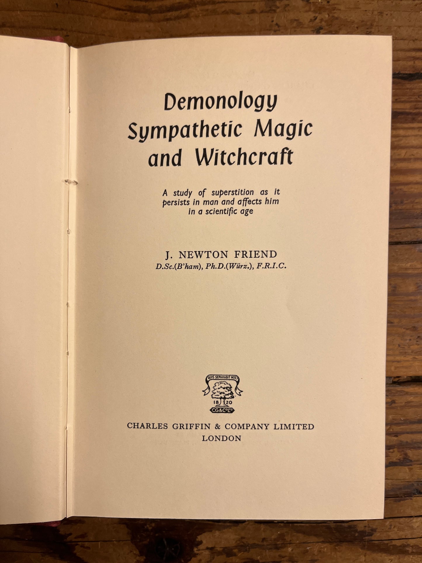 Demonology Sympathetic Magic and Witchcraft, J.N. Friend