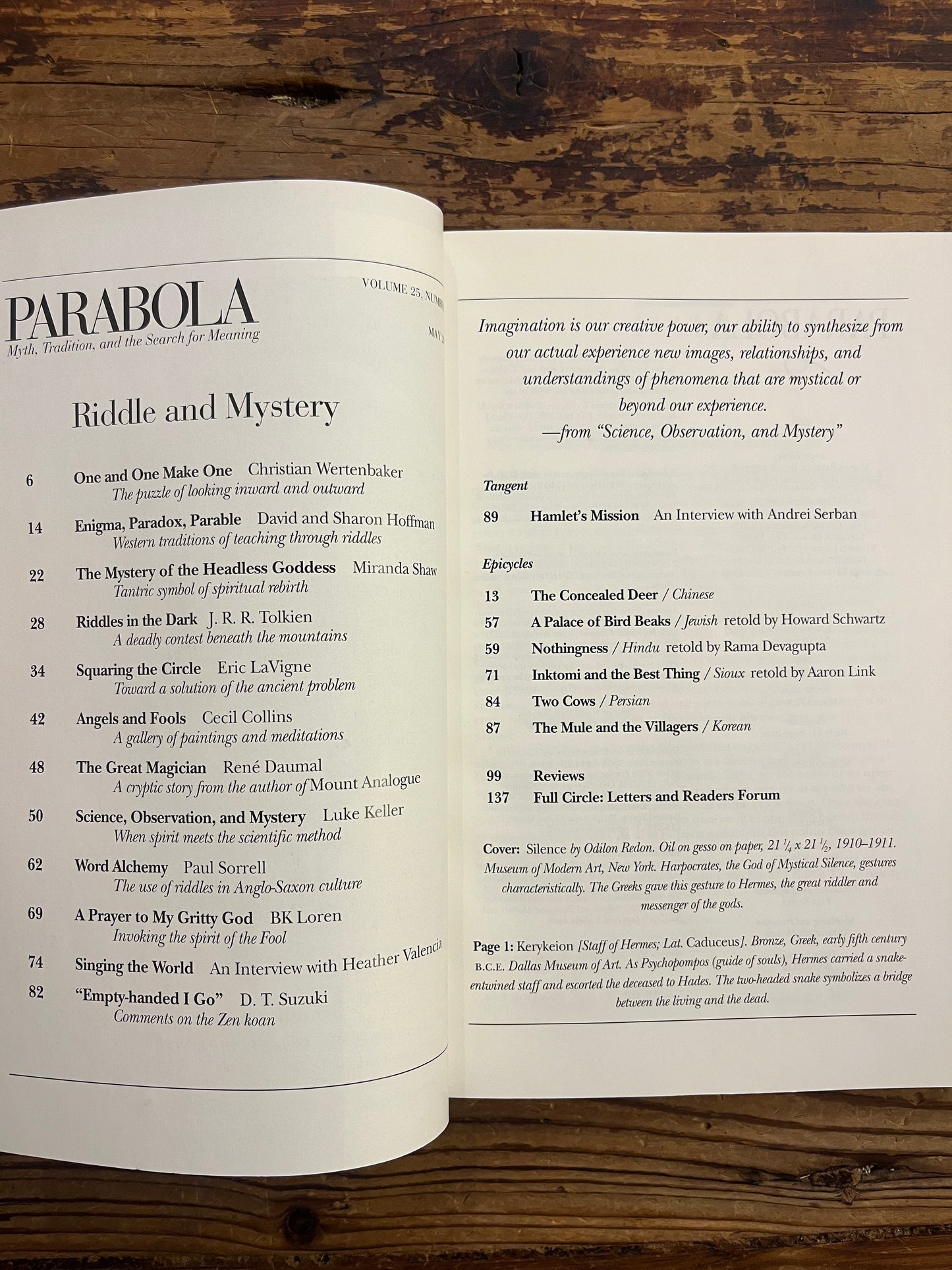 Parabola, Riddle & Mystery, Volume 25, No. 2
