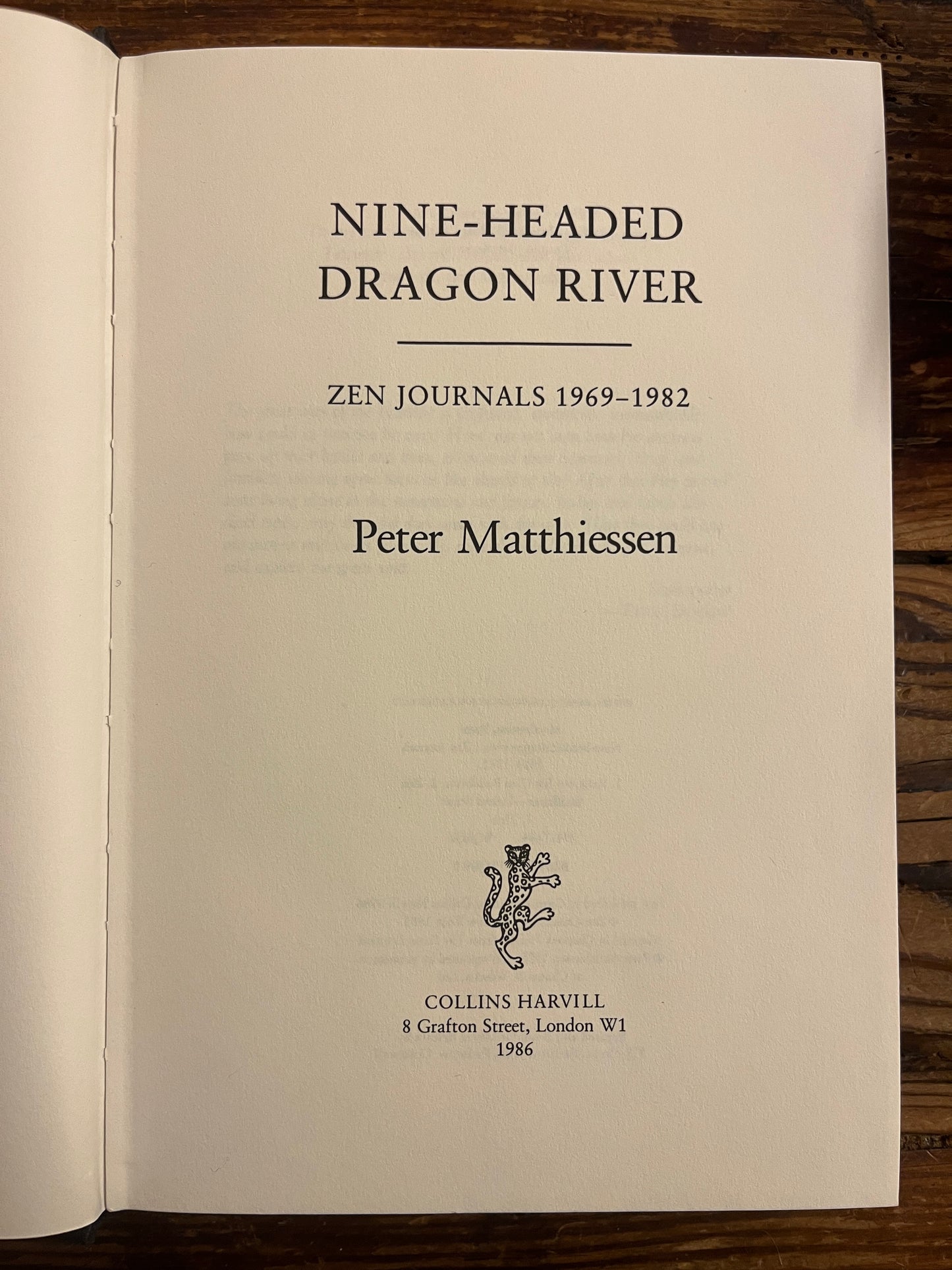 Nine-headed dragon river, Zen journals, Peter Matthiessen