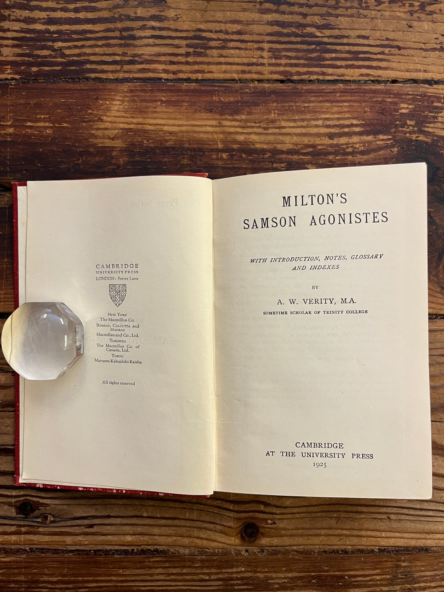 Milton's Samson Agonistes, A.W. Verity