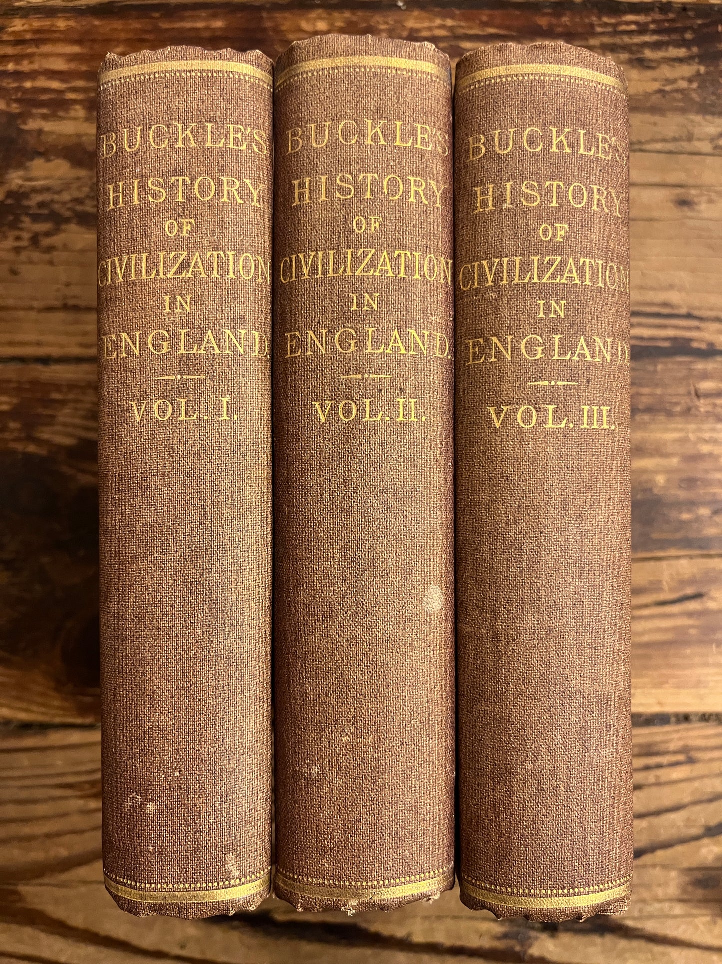 Buckle’s history of civilization in England, 3 volumes set, 1882