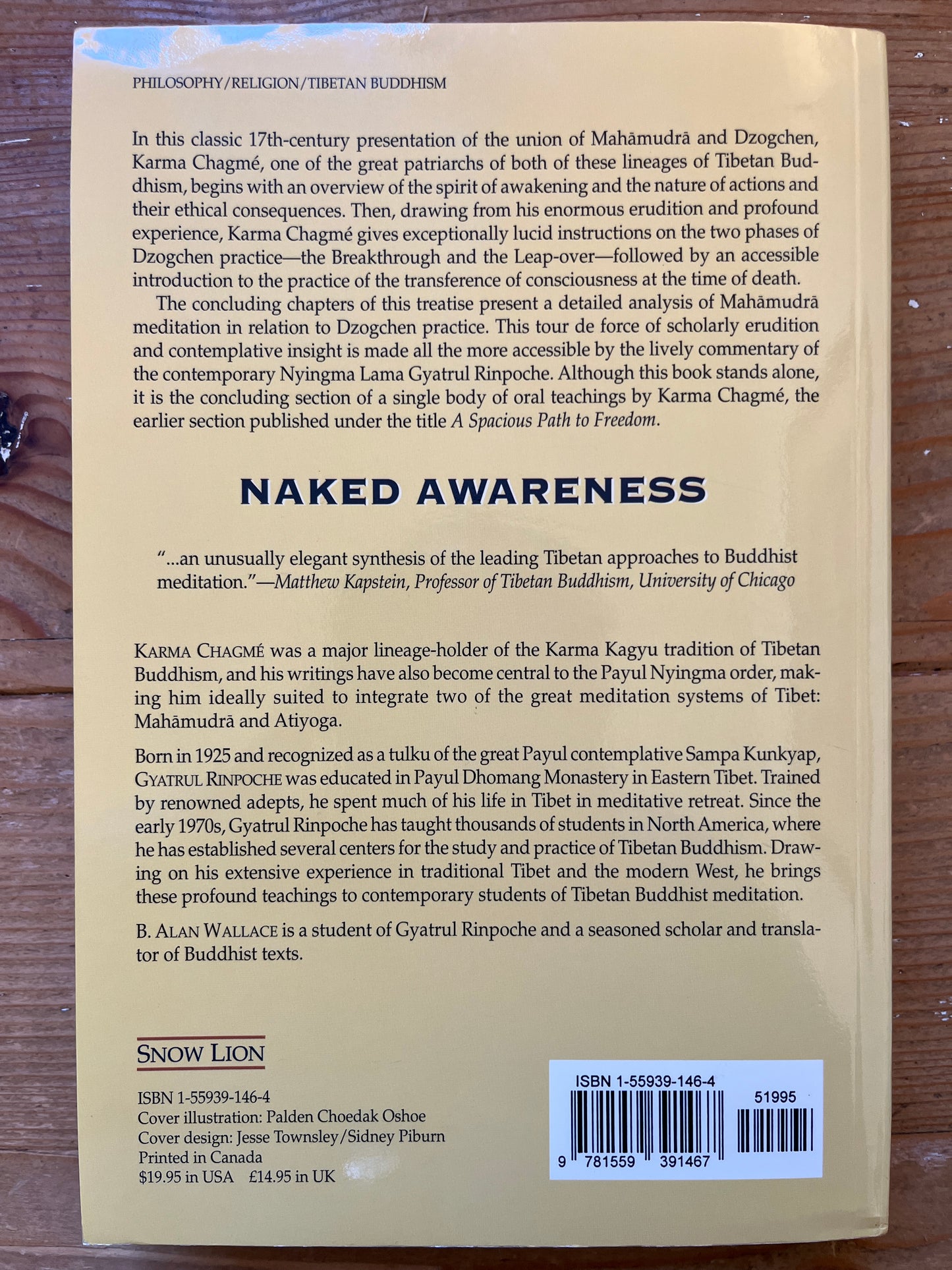 Naked Awareness, practical instructions on the Union of Mahamudra and Dzogchen, Karma Chagmé