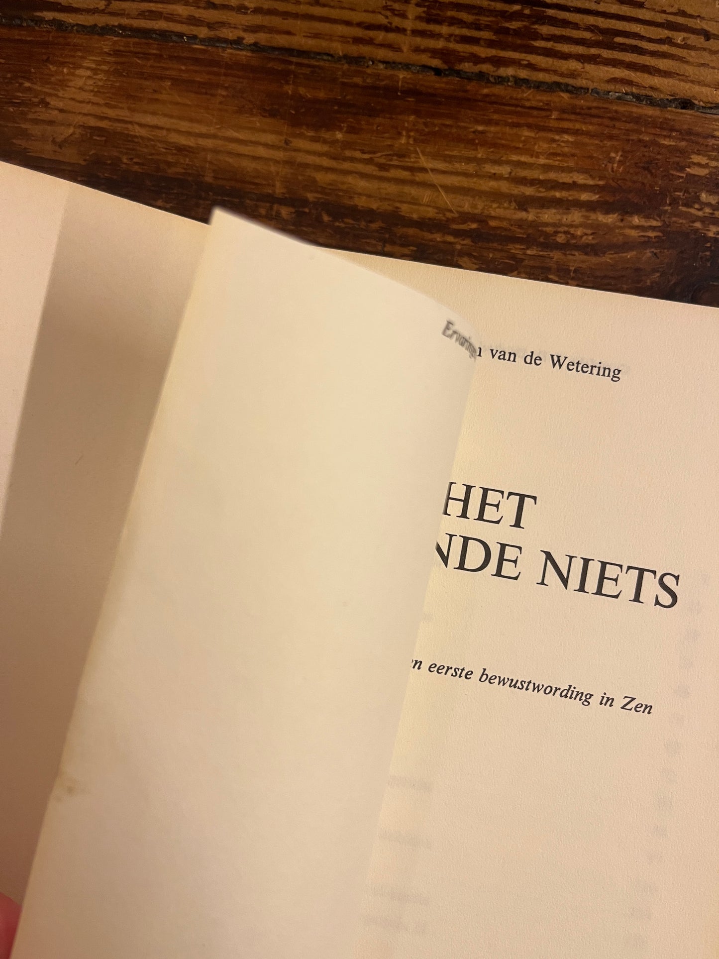 Het dagende niets, beschrijving van eerste bewustwording in Zen, Janwillem van de Wetering