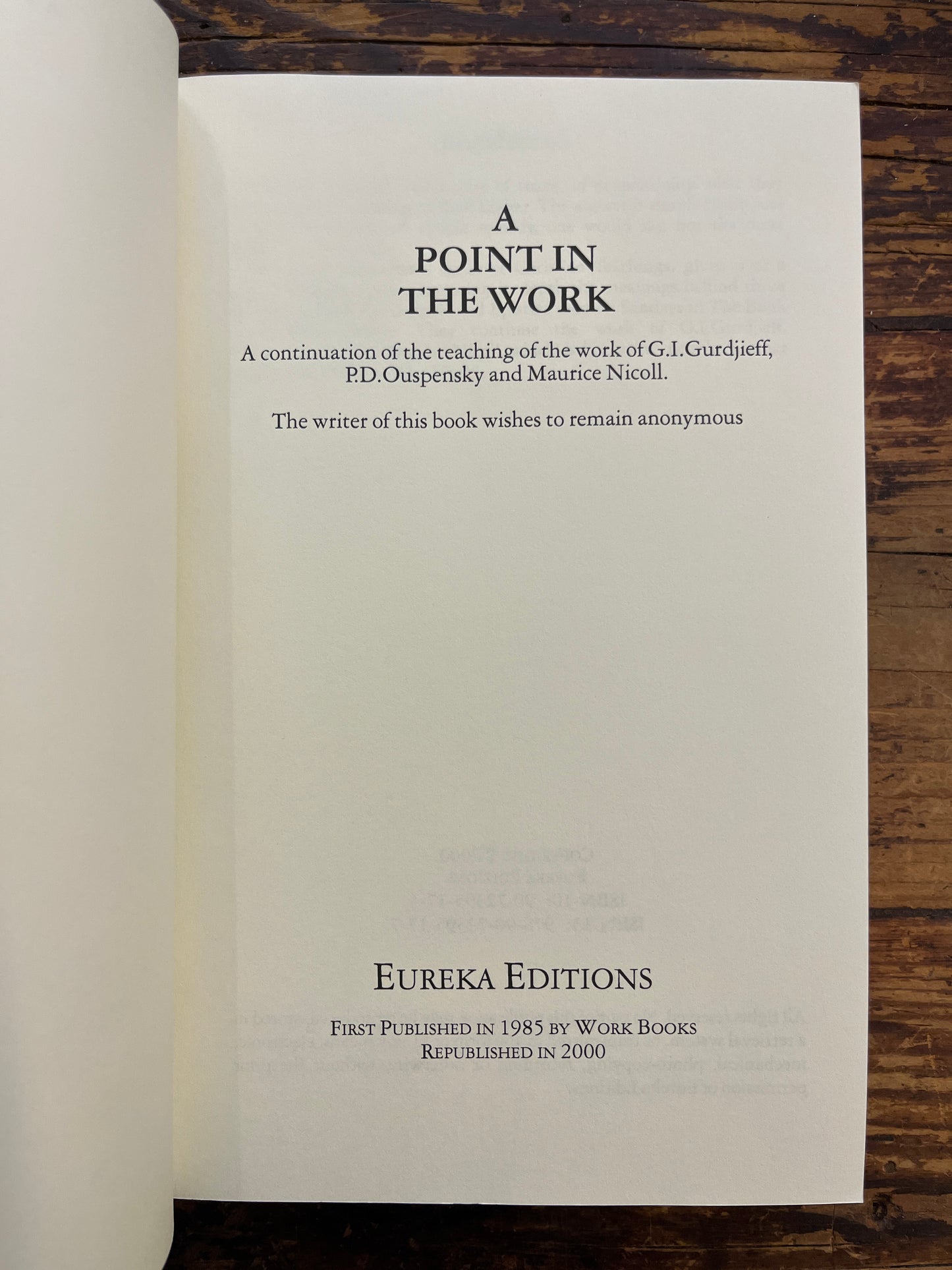 A point in the Work, Anonymous