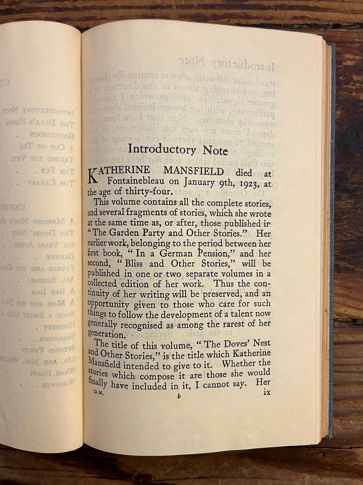 The Doves’ nest and other stories, Katherine Mansfield