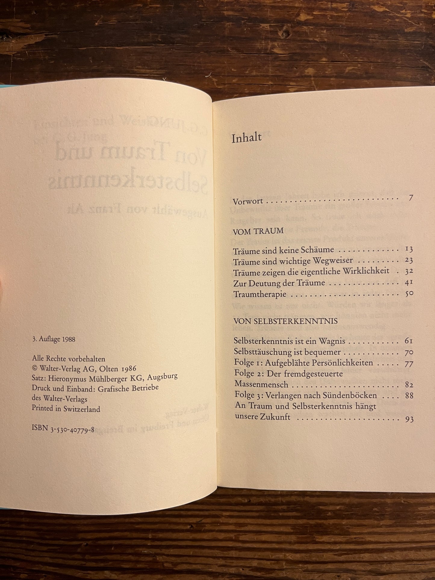 Von Traum und Selbsterkenntnis Einsichten und Weisheiten Ausgewählt von Franz Alt, C.G. Jung