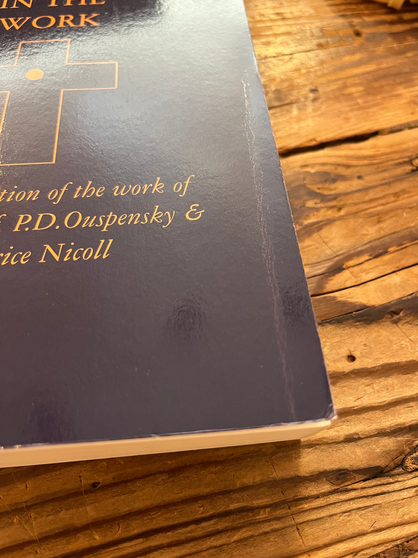 Front cover with a fold of book titled 'A point in the work' by Anonymous