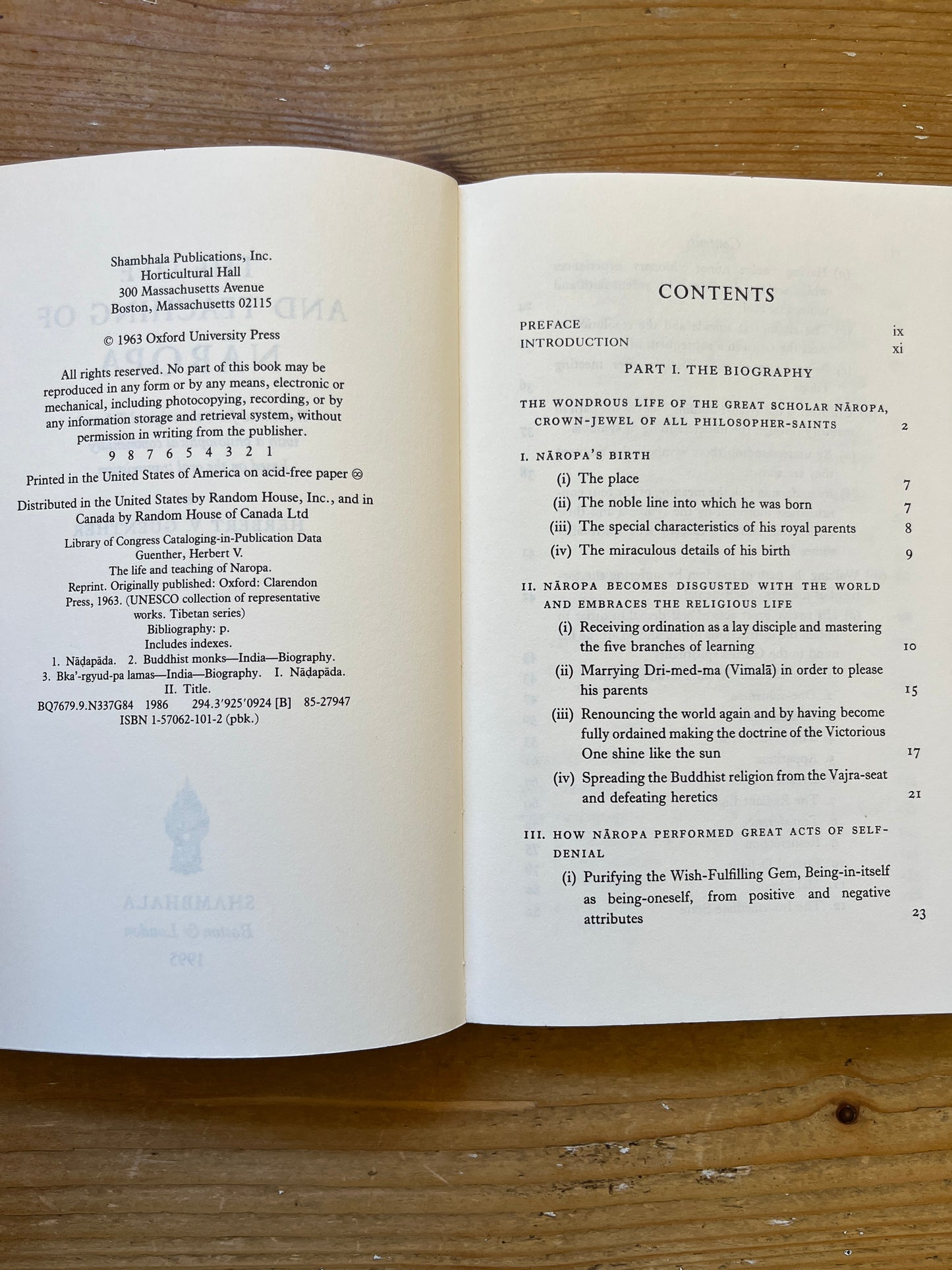 The life and teaching of Naropa