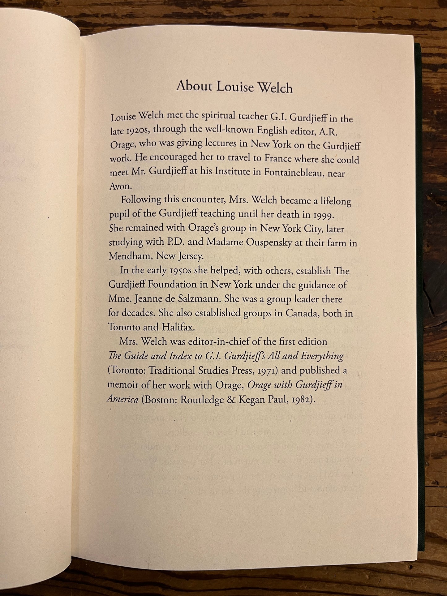 Meetings with Louise Welch in Toronto