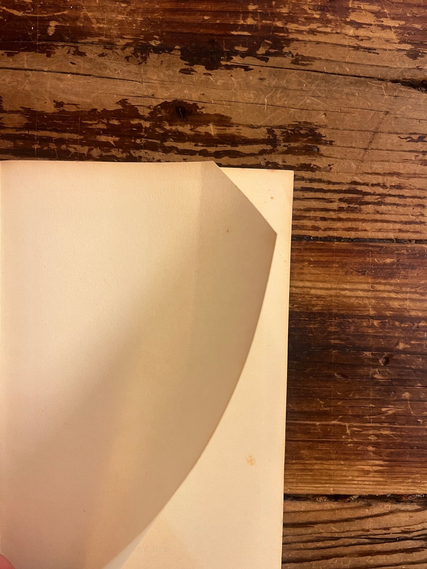 clipped corner of a book