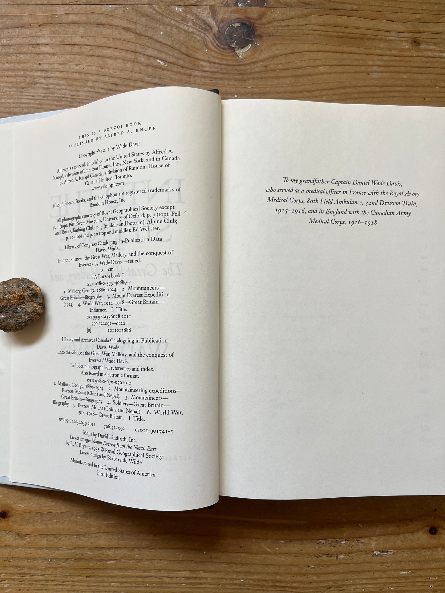 Into the silence, the Great War, Mallory, and the conquest of Everest, Wade Davis