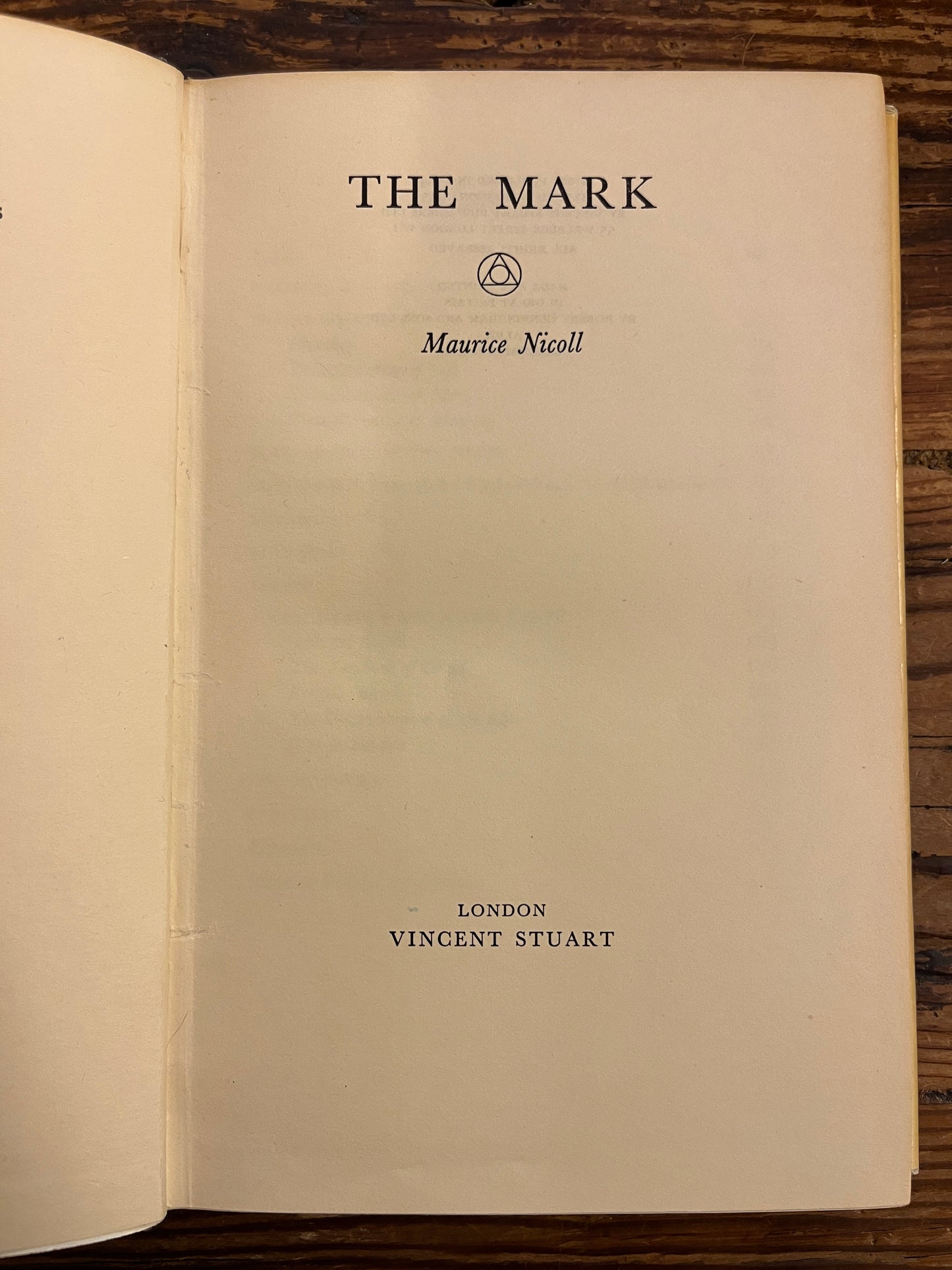 The Mark, Maurice Nicoll, First Edition, 2nd impression
