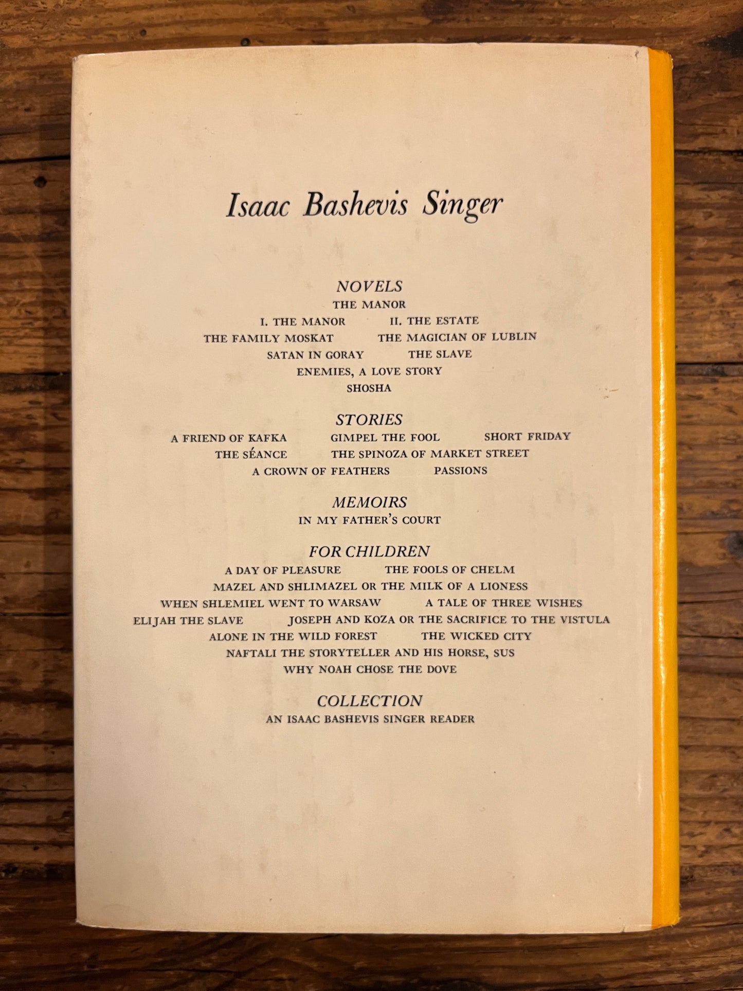 Short Friday, Isaac Bashevis Singer