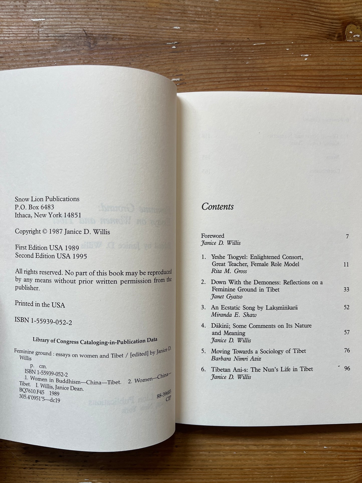 Feminine Ground, essays on women and Tibet, Edited by Janice Willis