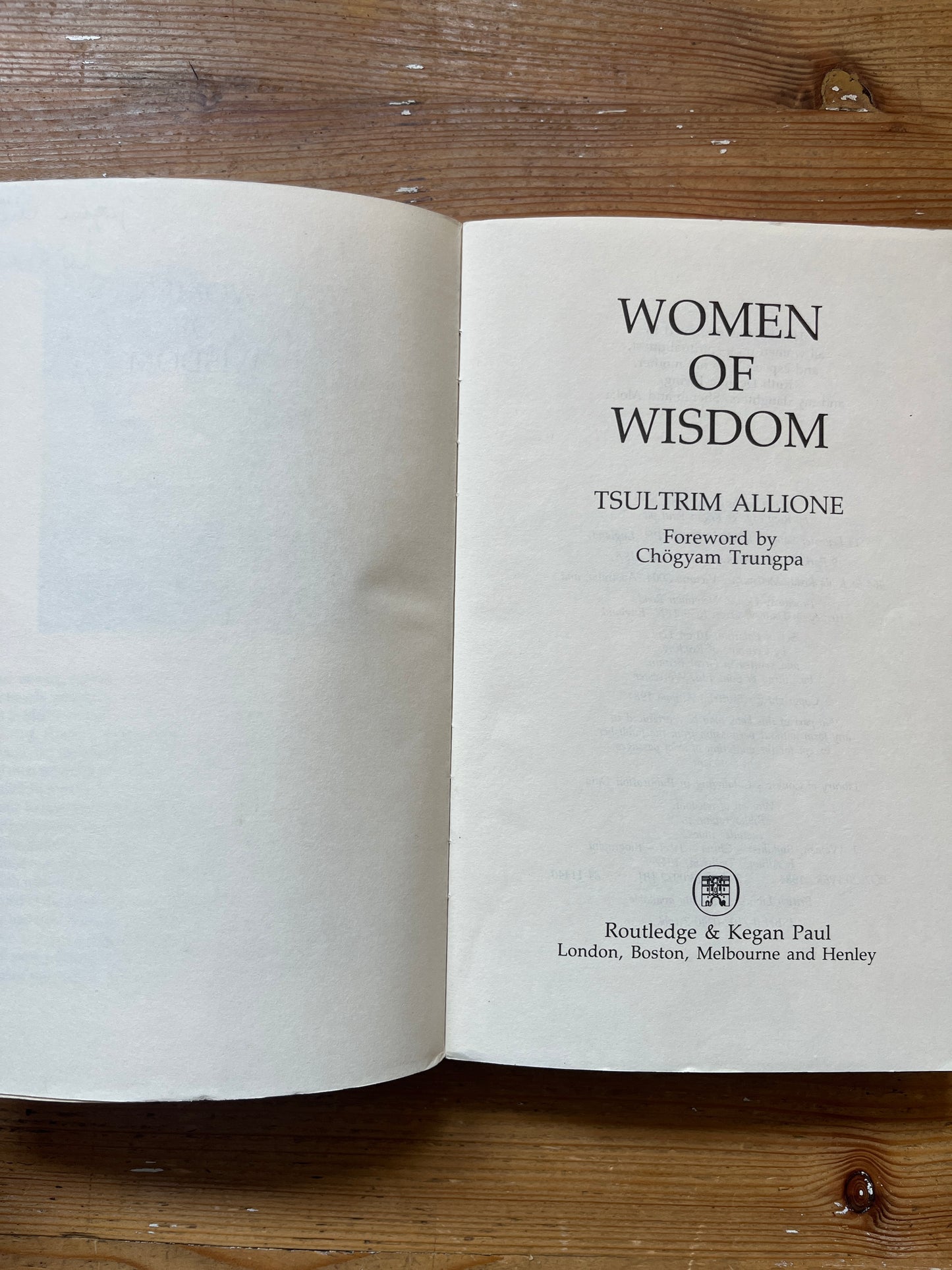 Women of wisdom, Tsultrim Allione