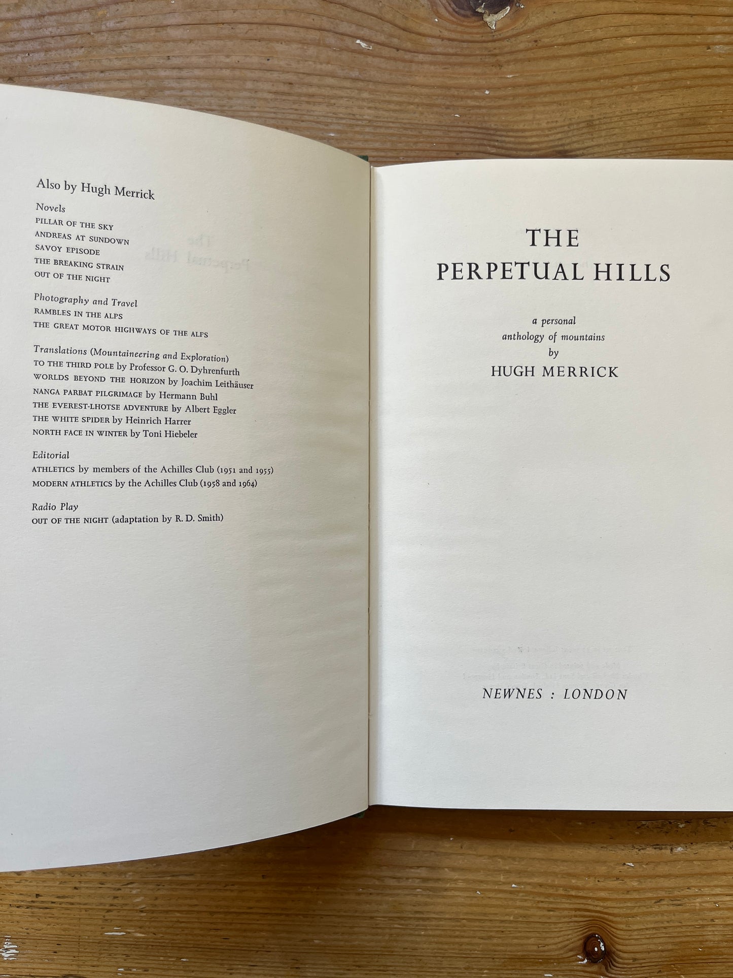 The perpetual hills, a personal Anthology by Hugh Merrick