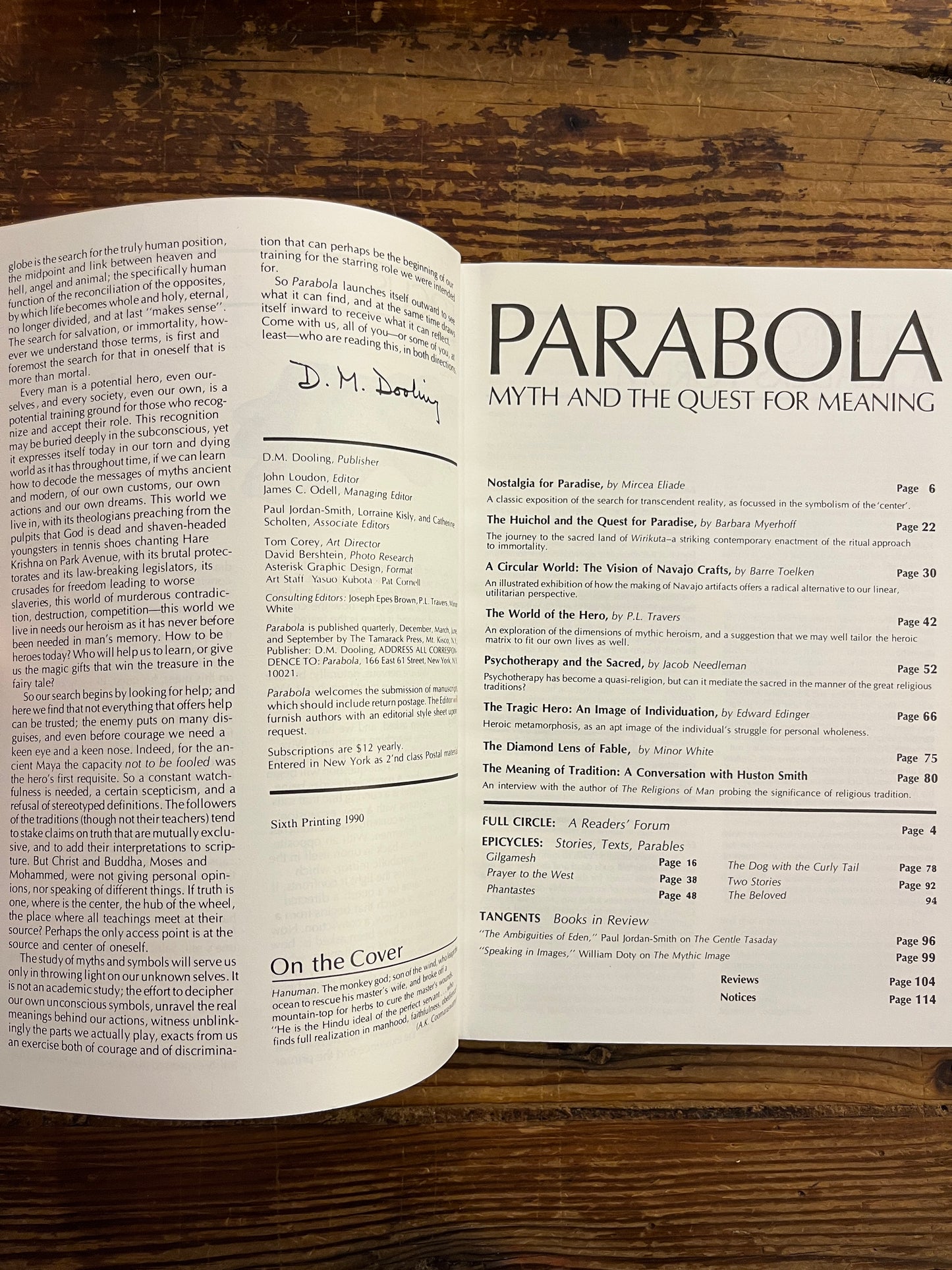 Parabola, Myth and the Quest for meaning, Volume One, Issue One, Winter 1976