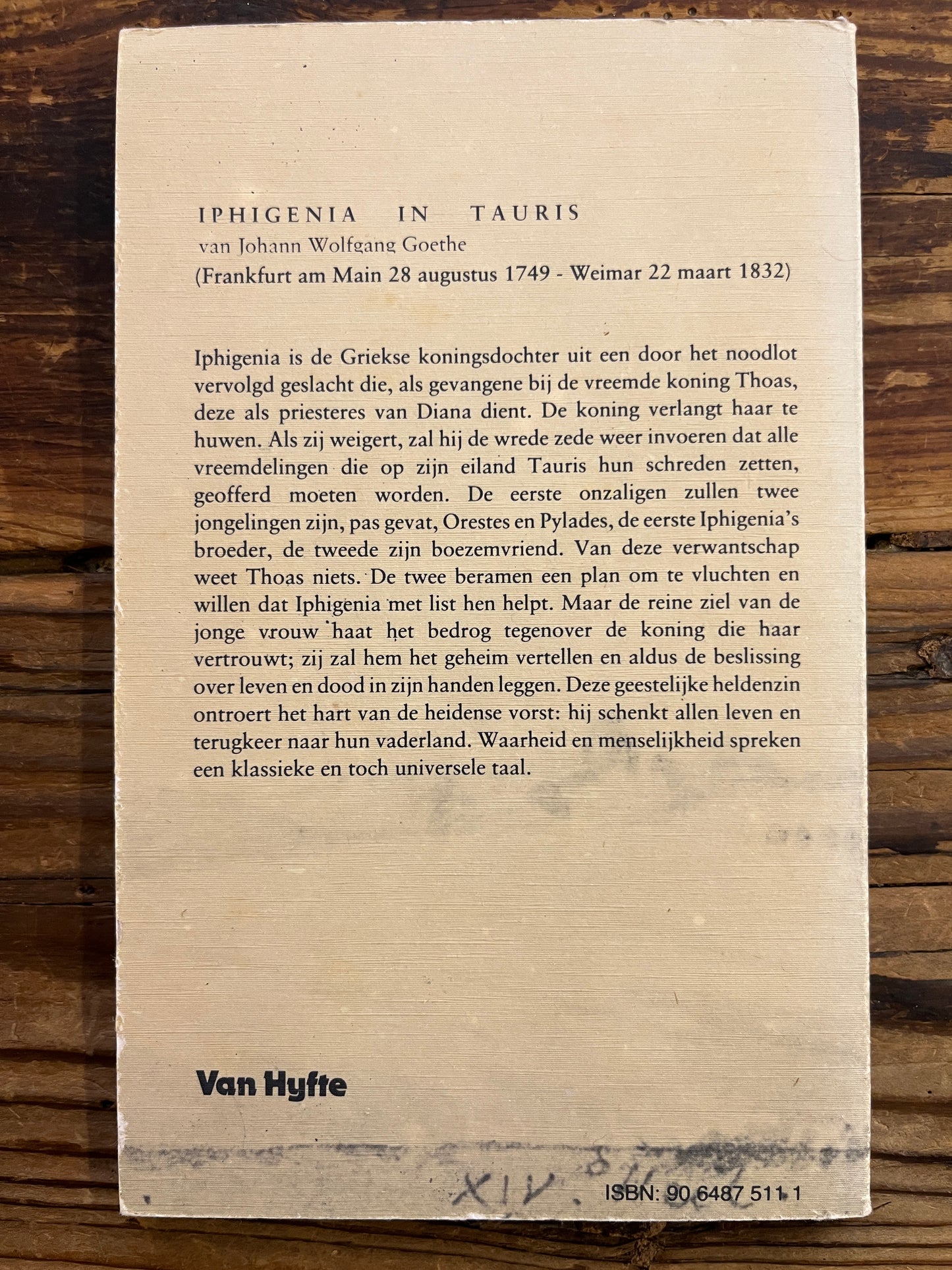 Iphigenia in Tauris, Johann Wolfgang Goethe