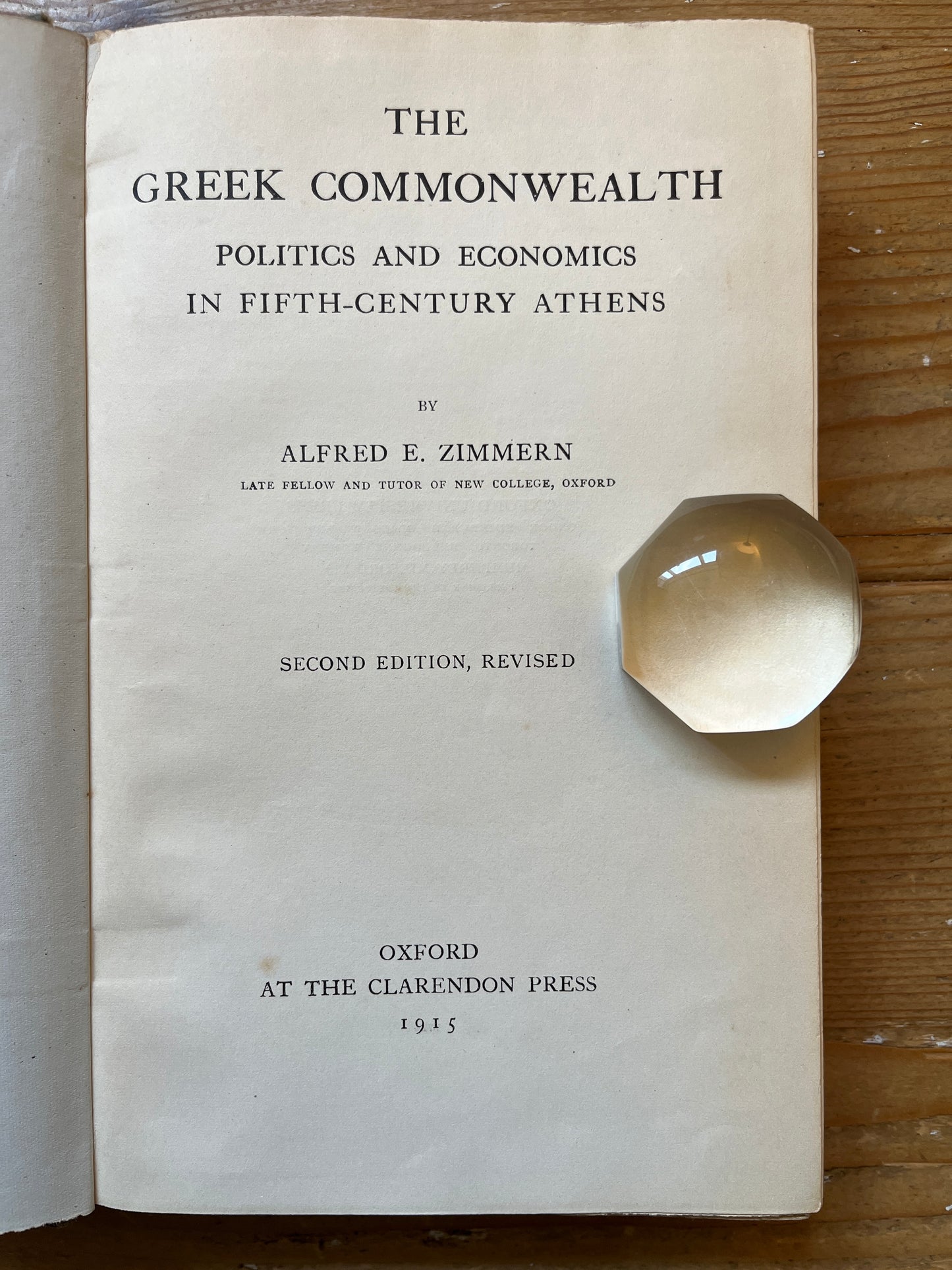 The Greek common-wealth, Alfred E. Zimmern
