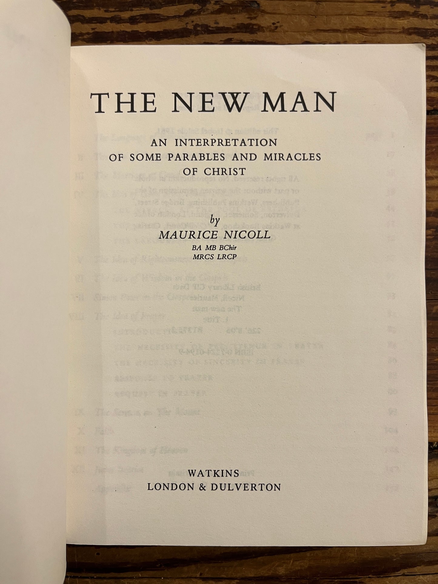 The New Man, Maurice Nicoll
