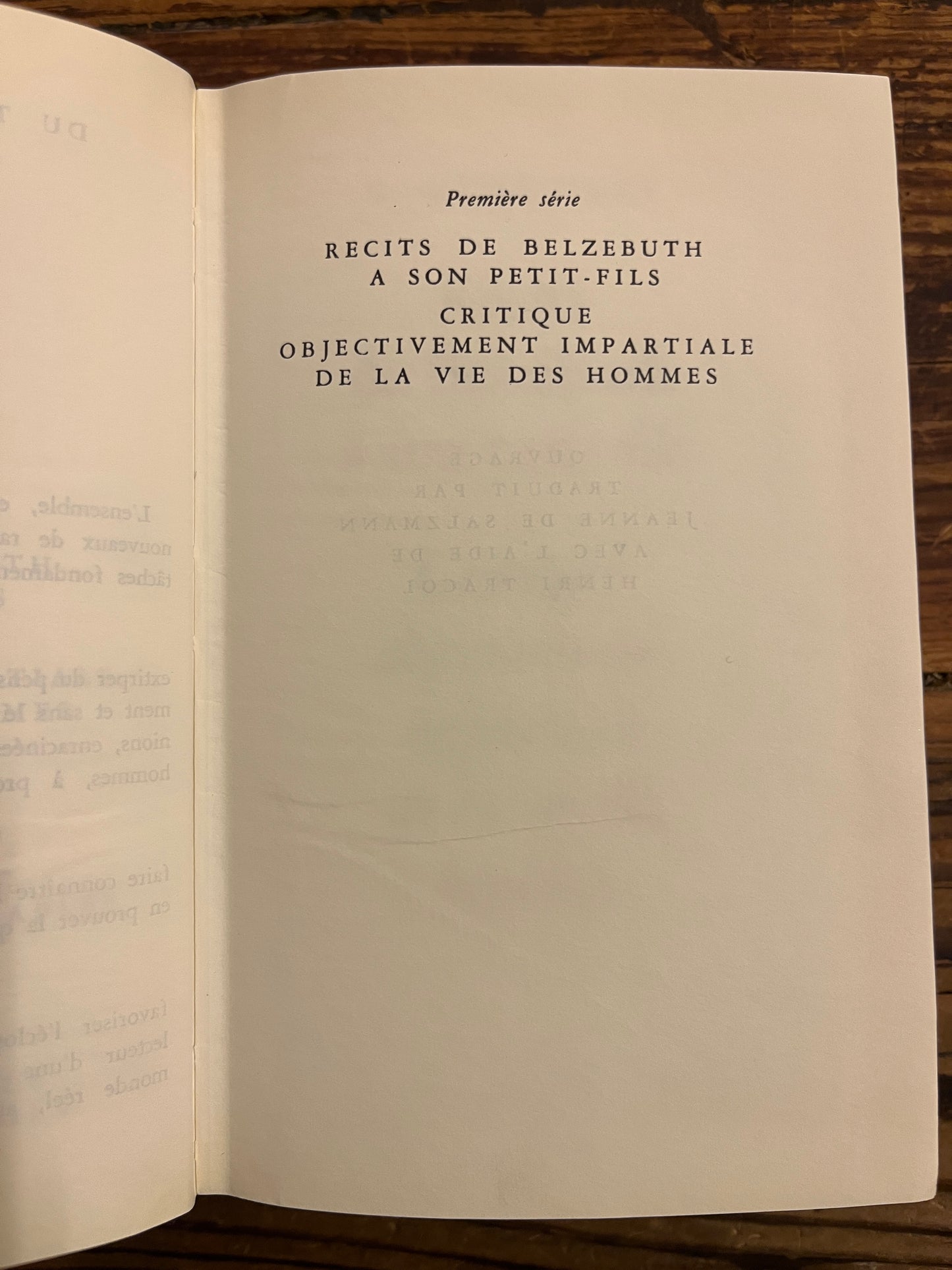 Récit de Belzébuth à son petit-fils, G.I. Gurdjieff, première édition Française, 1956