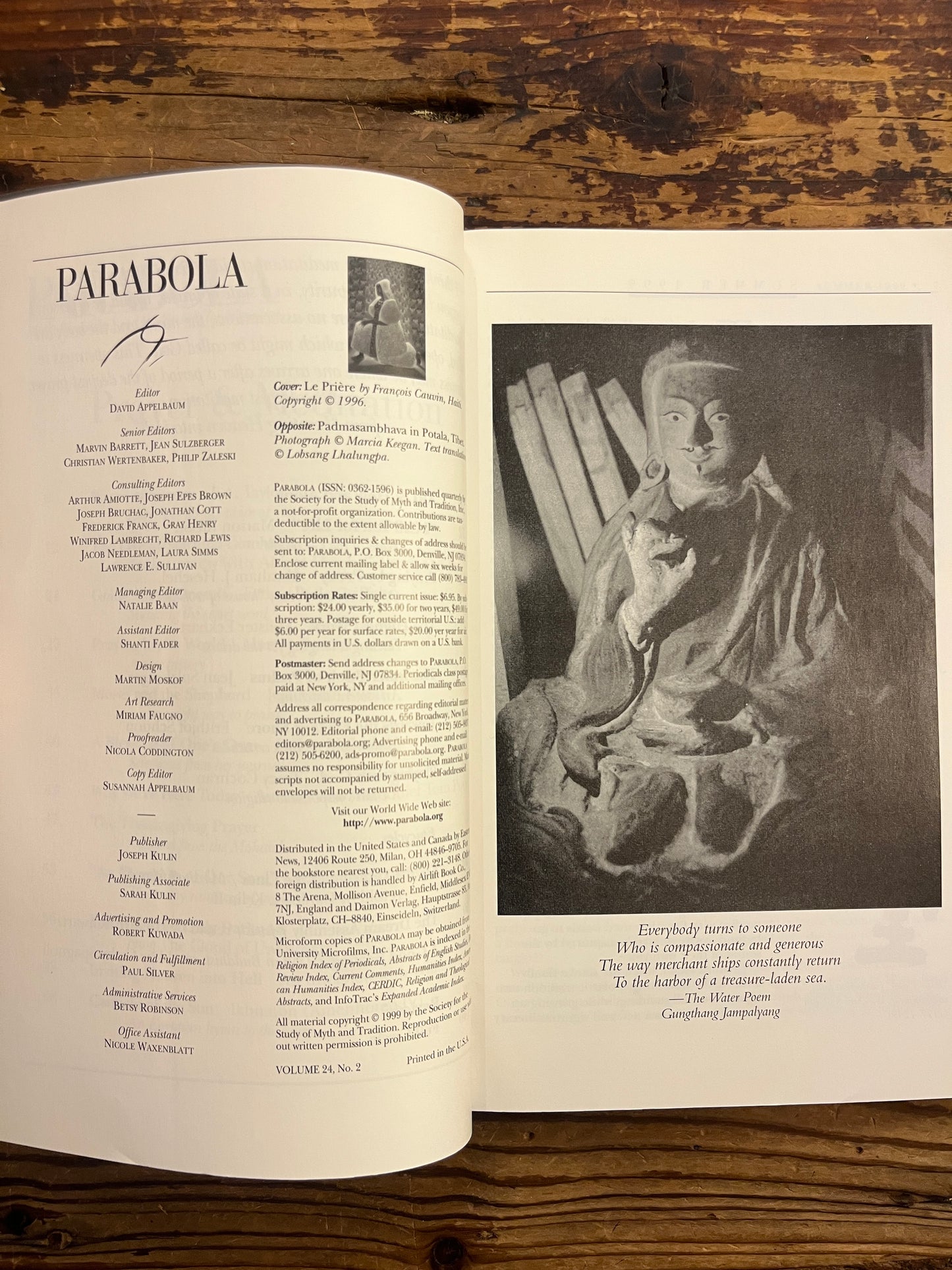 Parabola, Prayer and Meditation, Volume 24, No. 2