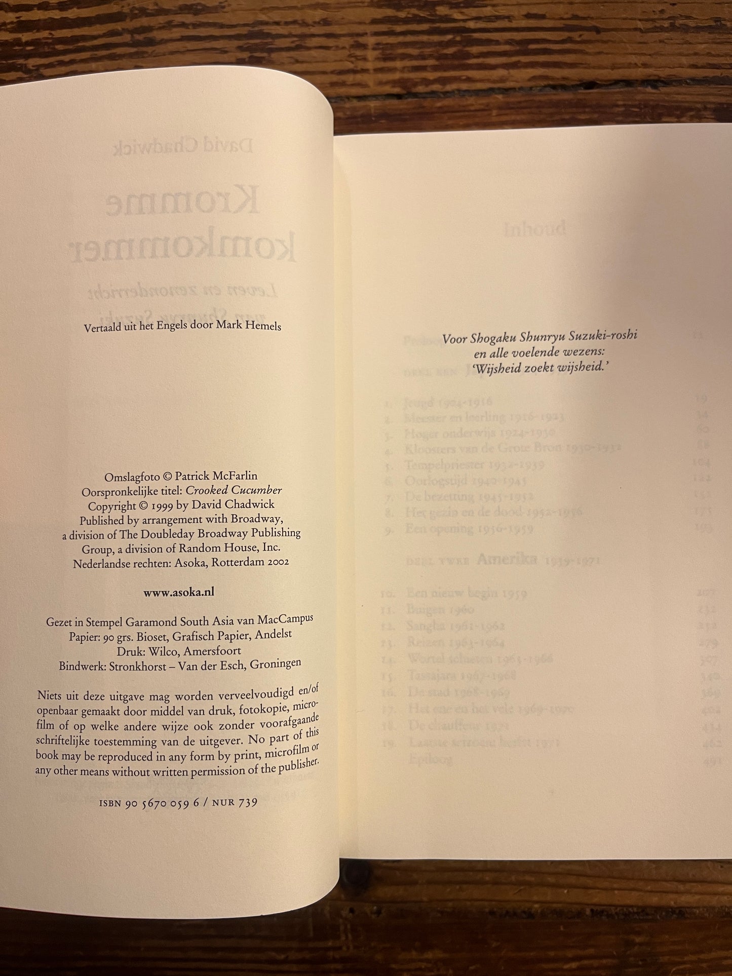 Leven en zenonderricht van Shunryu Suzuki, kromme Komkommer, David Chadwick