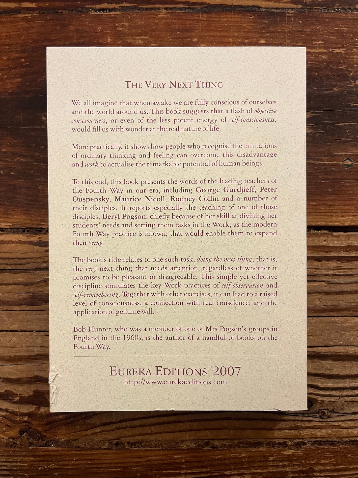 The Very Next Thing by Bob Hunter and Beryl Pogson