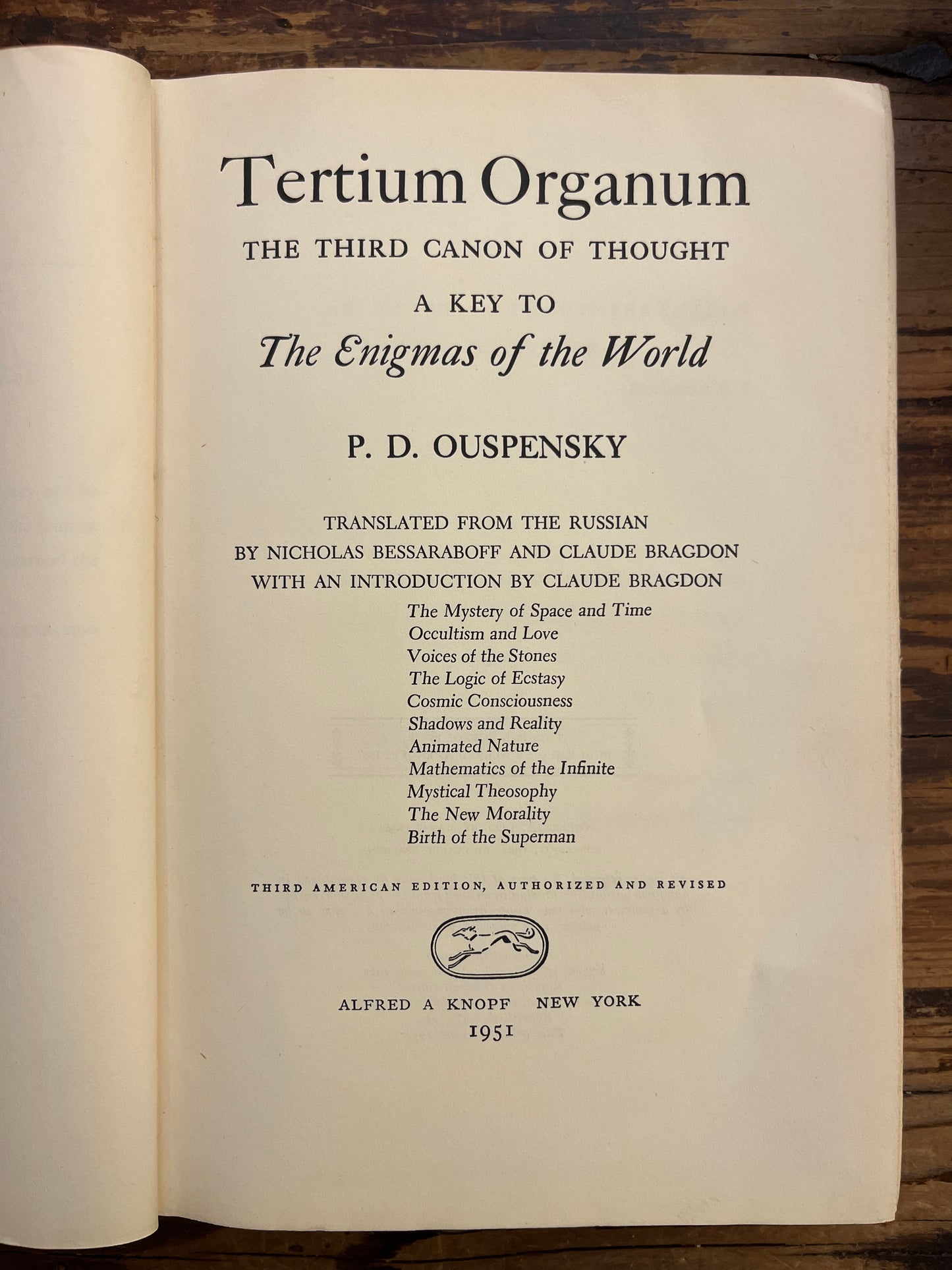 Tertium organum A key to the Enigmas of the world, P.D. Ouspensky
