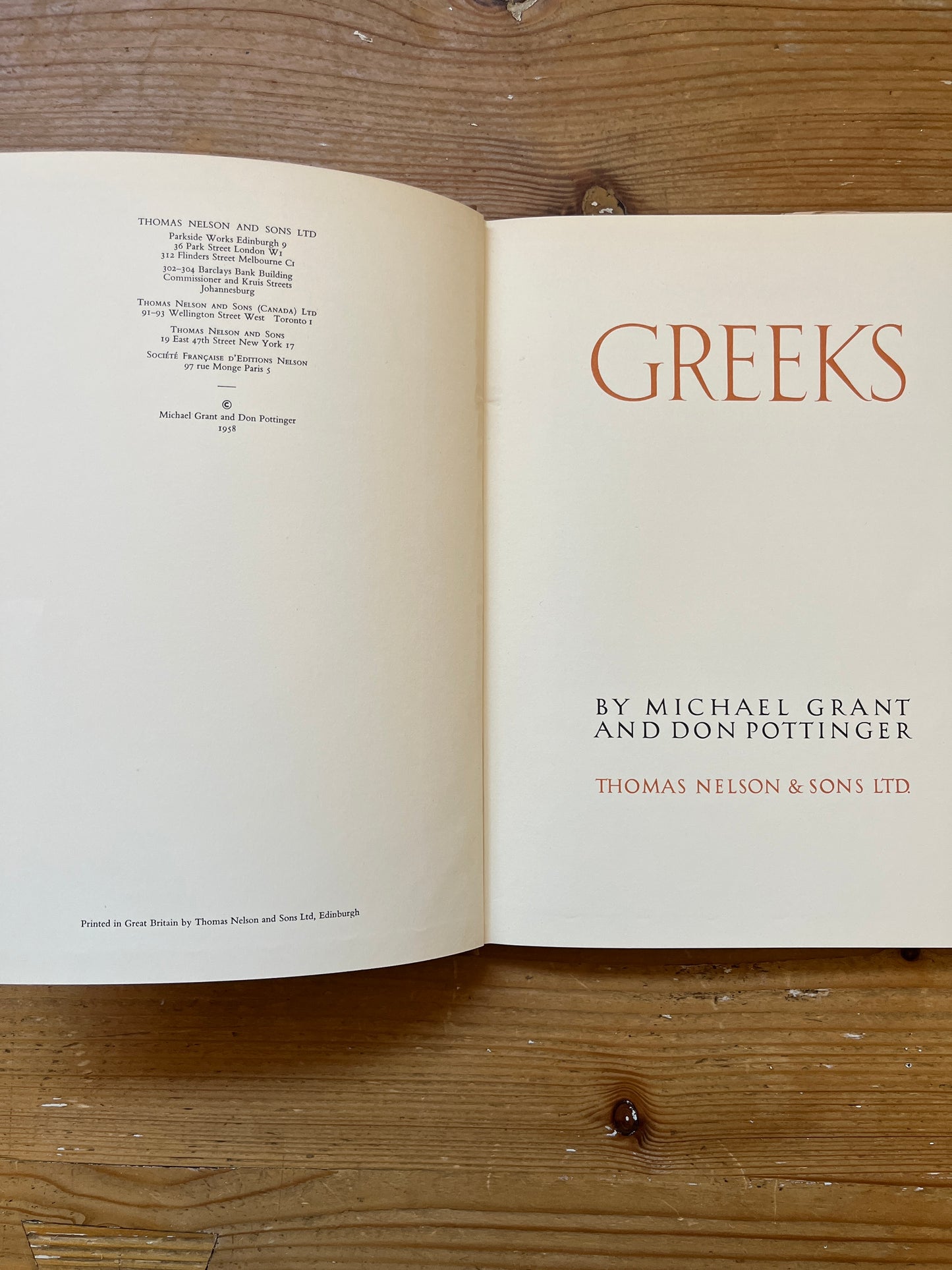 Greeks, Michael Grant and Don Pottinger