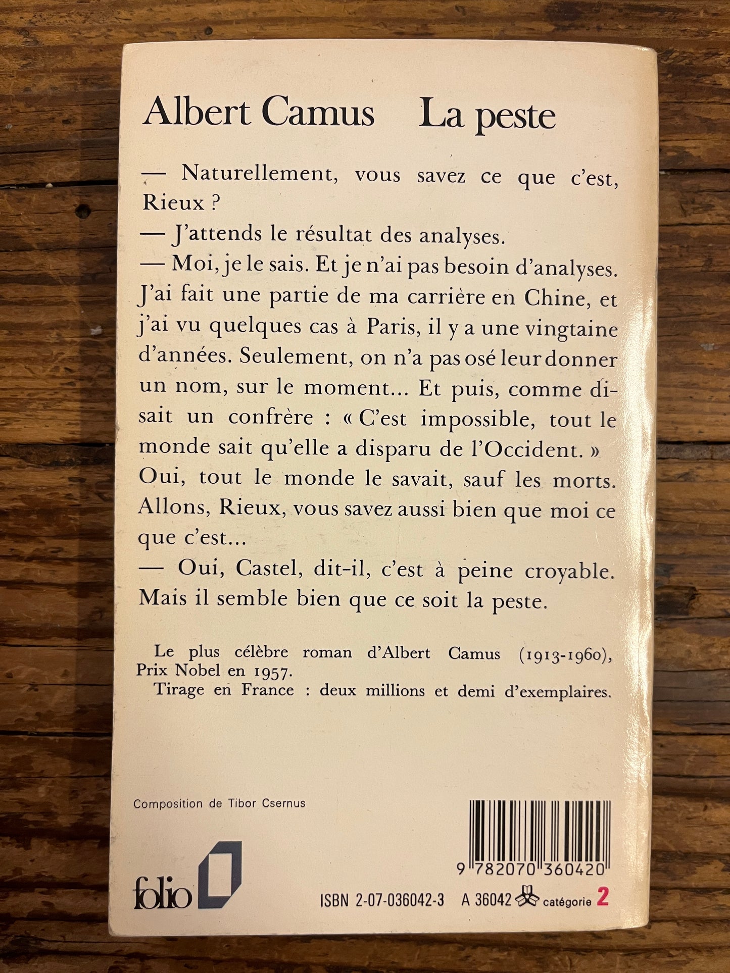 La peste, Albert Camus