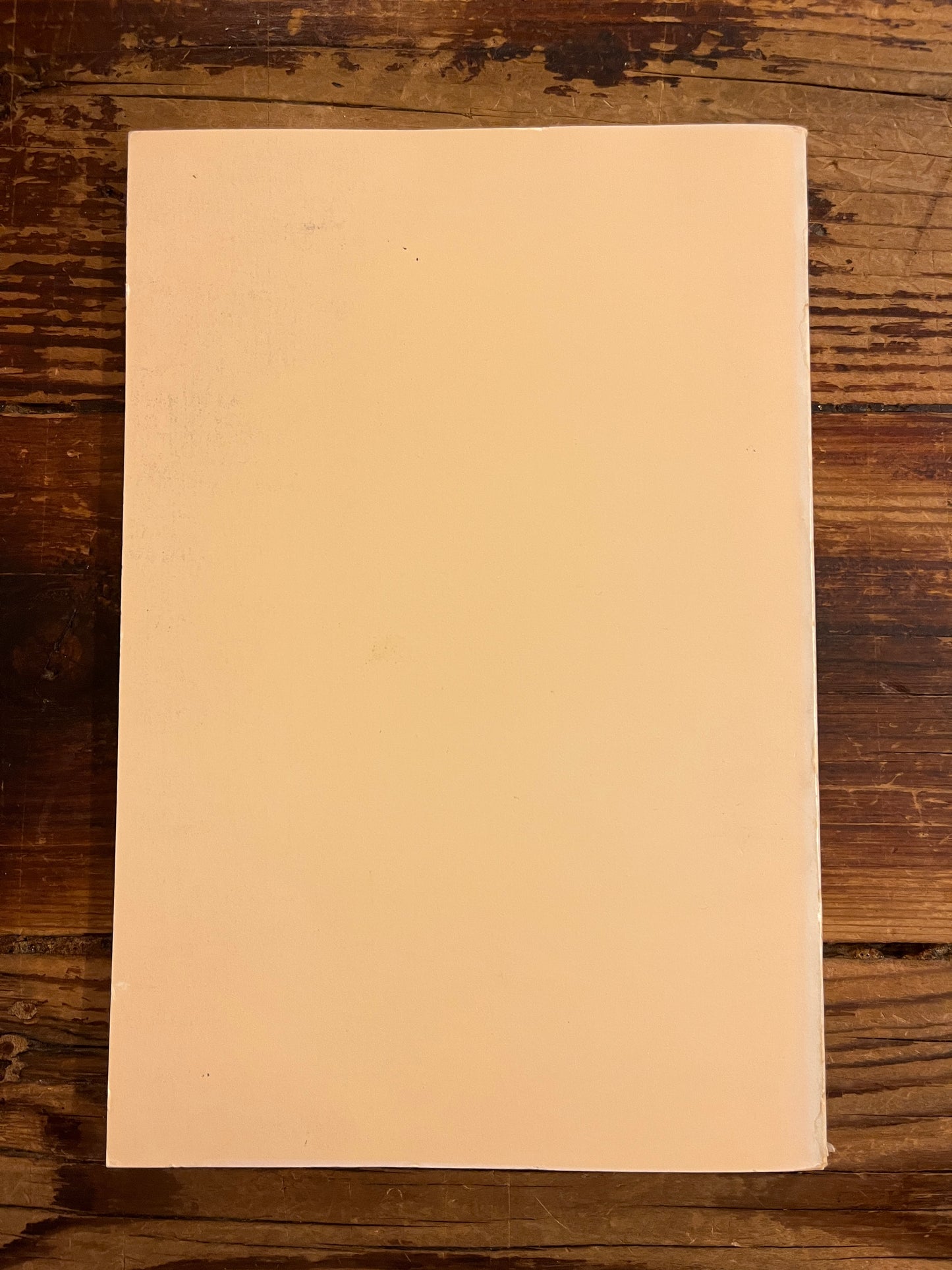 Back cover of magazine titled 'Parapbola" on a wooden surface