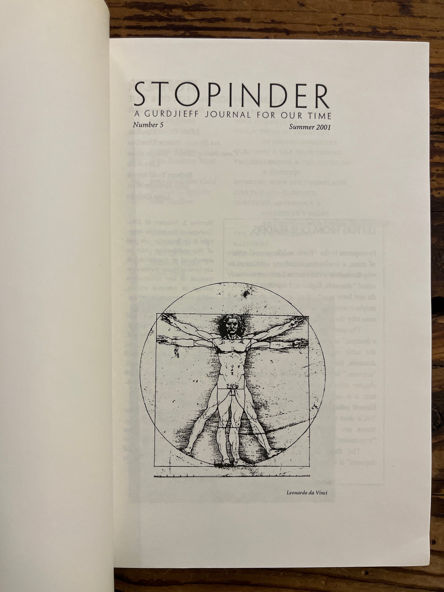 Stopinder, A Gurdjieff journal for our time, number 5