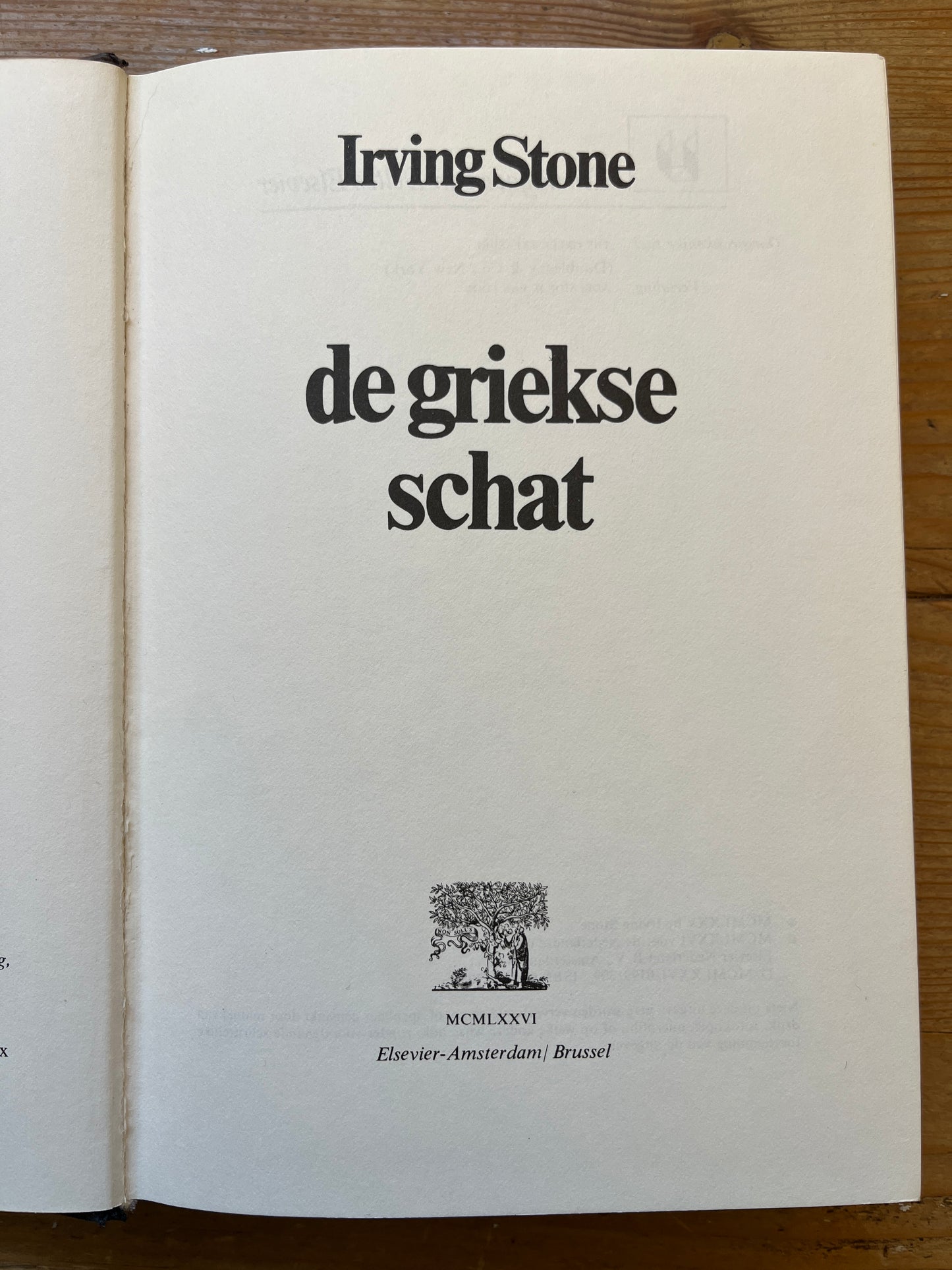 De Griekse schat, Irving Stone